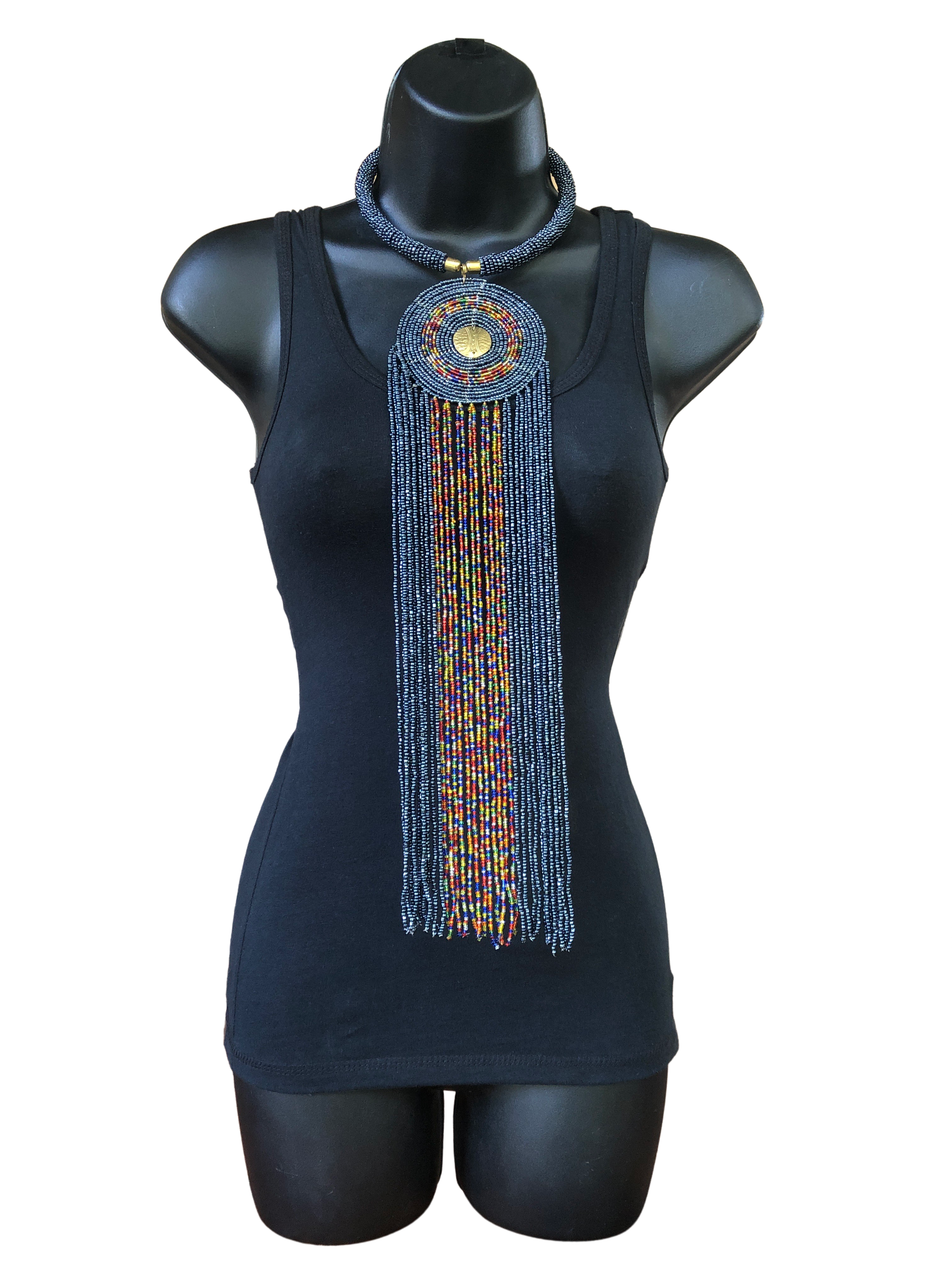 Kikuyu Long Classic Single Disk Necklace - Kikuyu