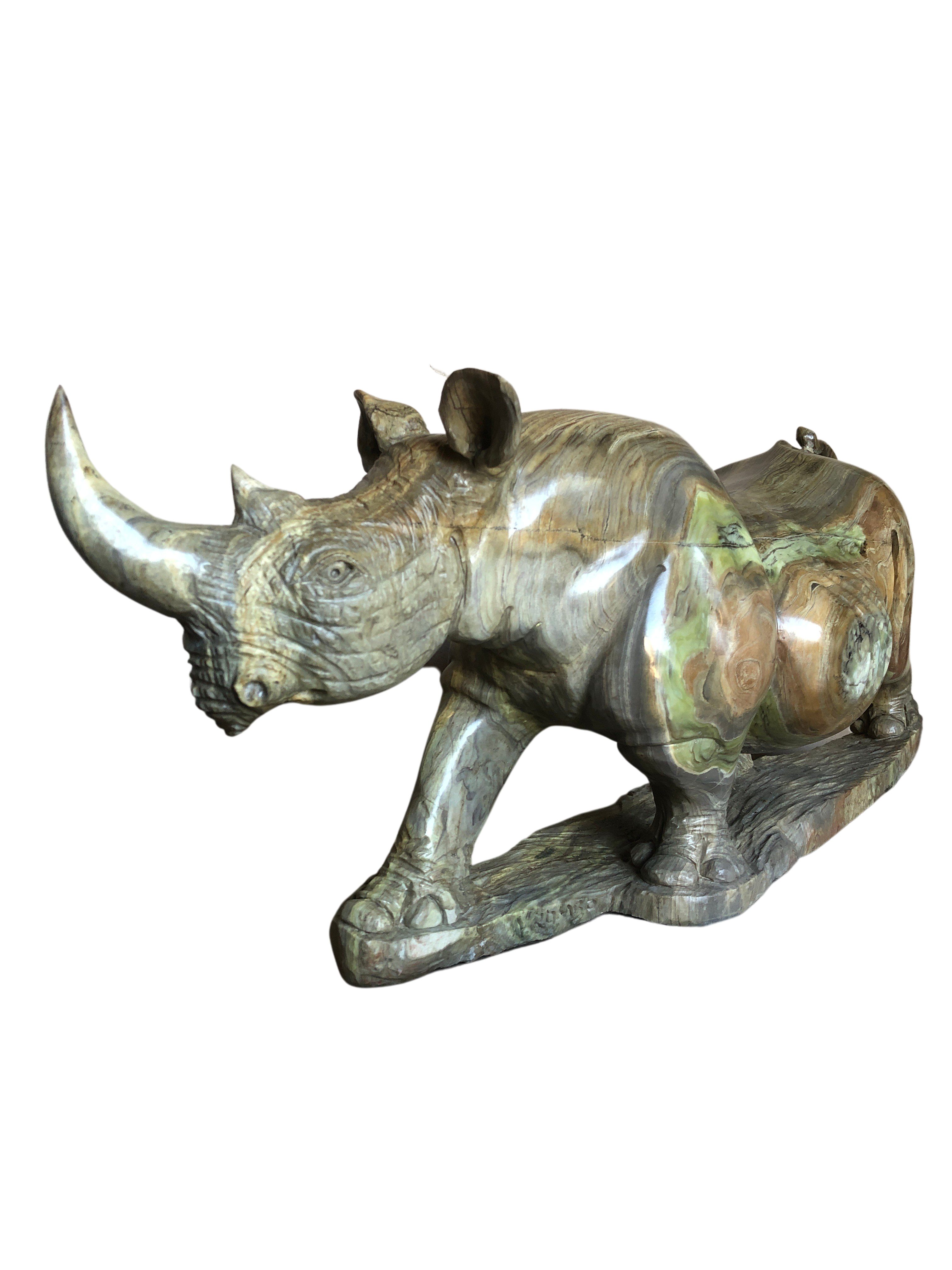 Shona Tribe Butter Jade Rhino - Shona