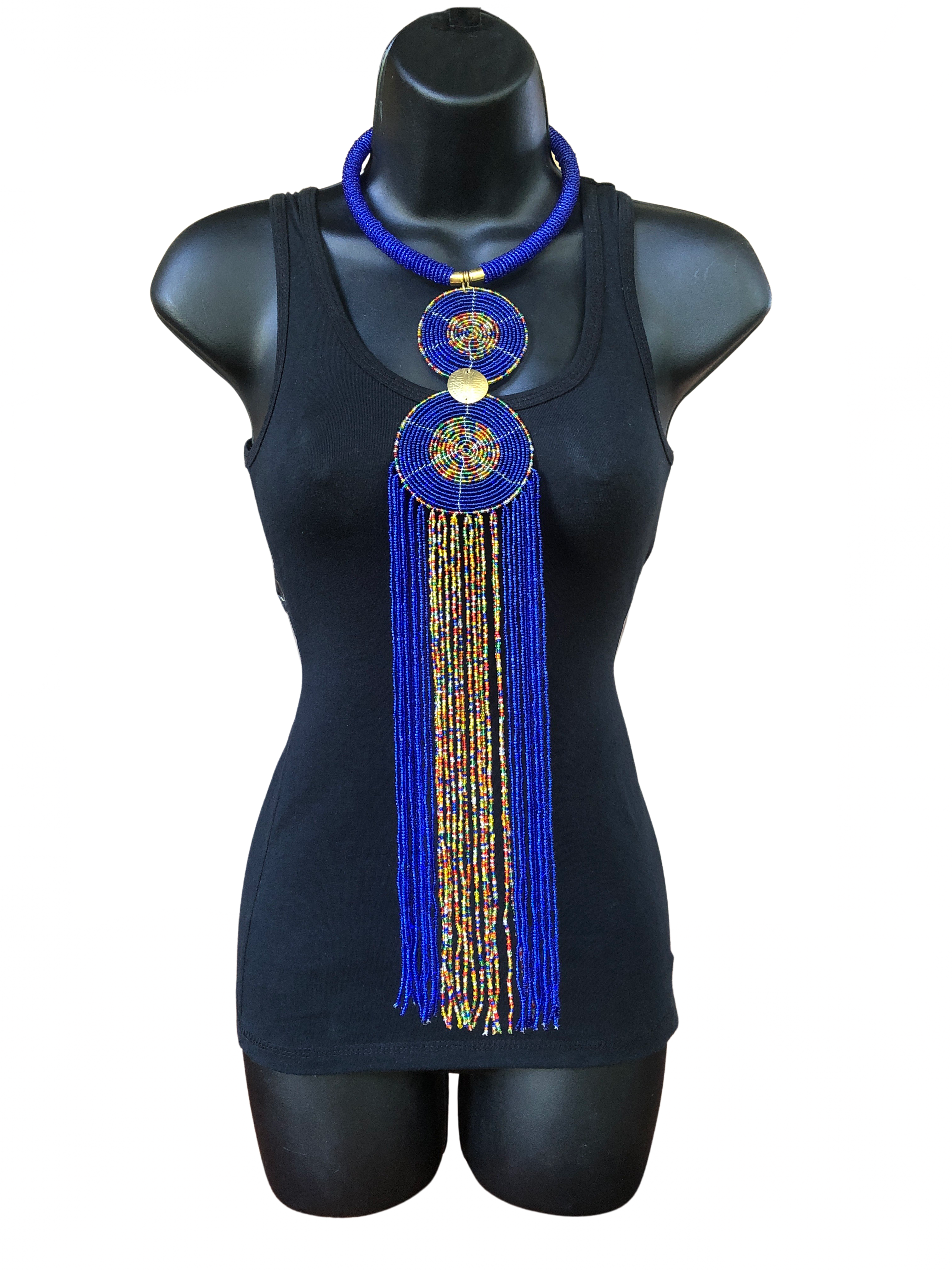 Kikuyu Long Classic Double Disk Necklace - Kikuyu