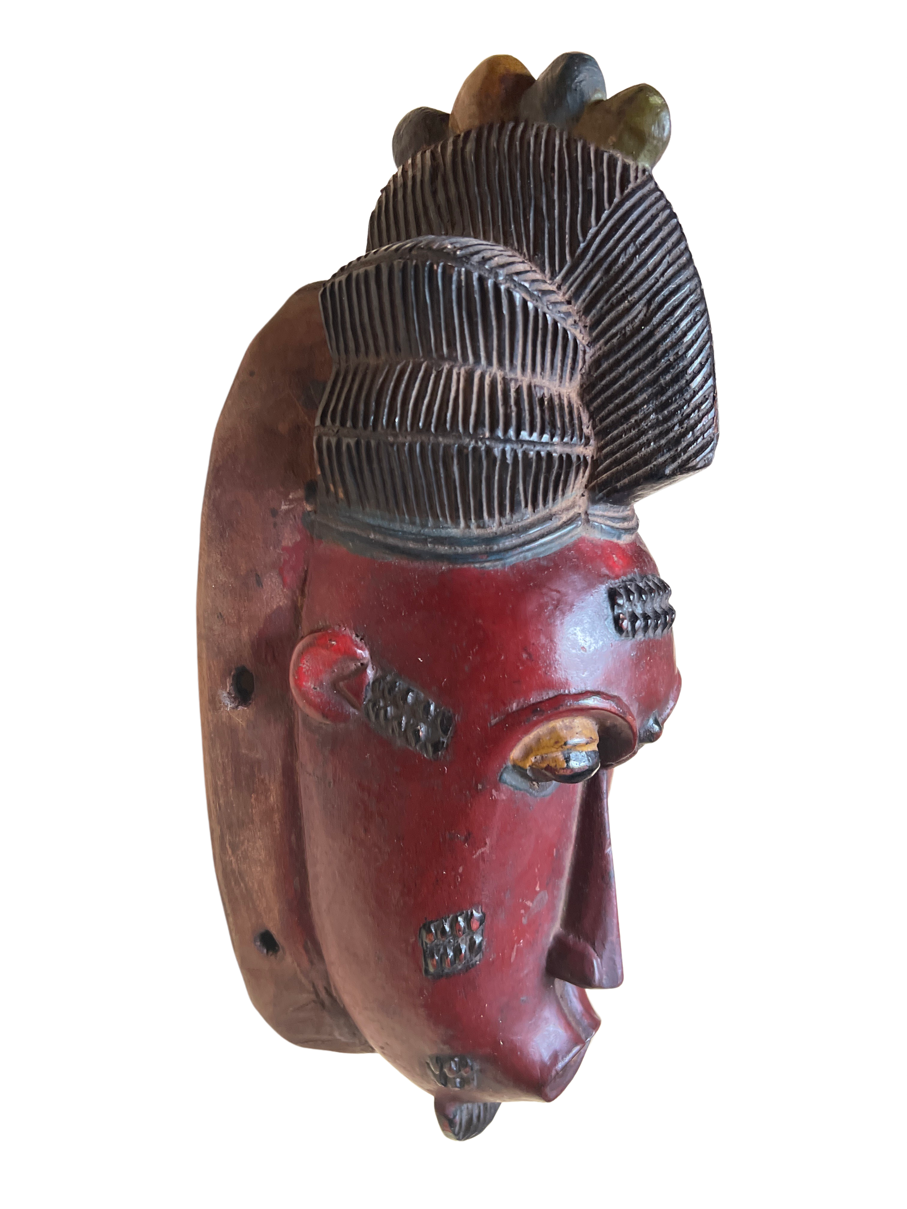 Baule Tribe Painted Mask - Baule