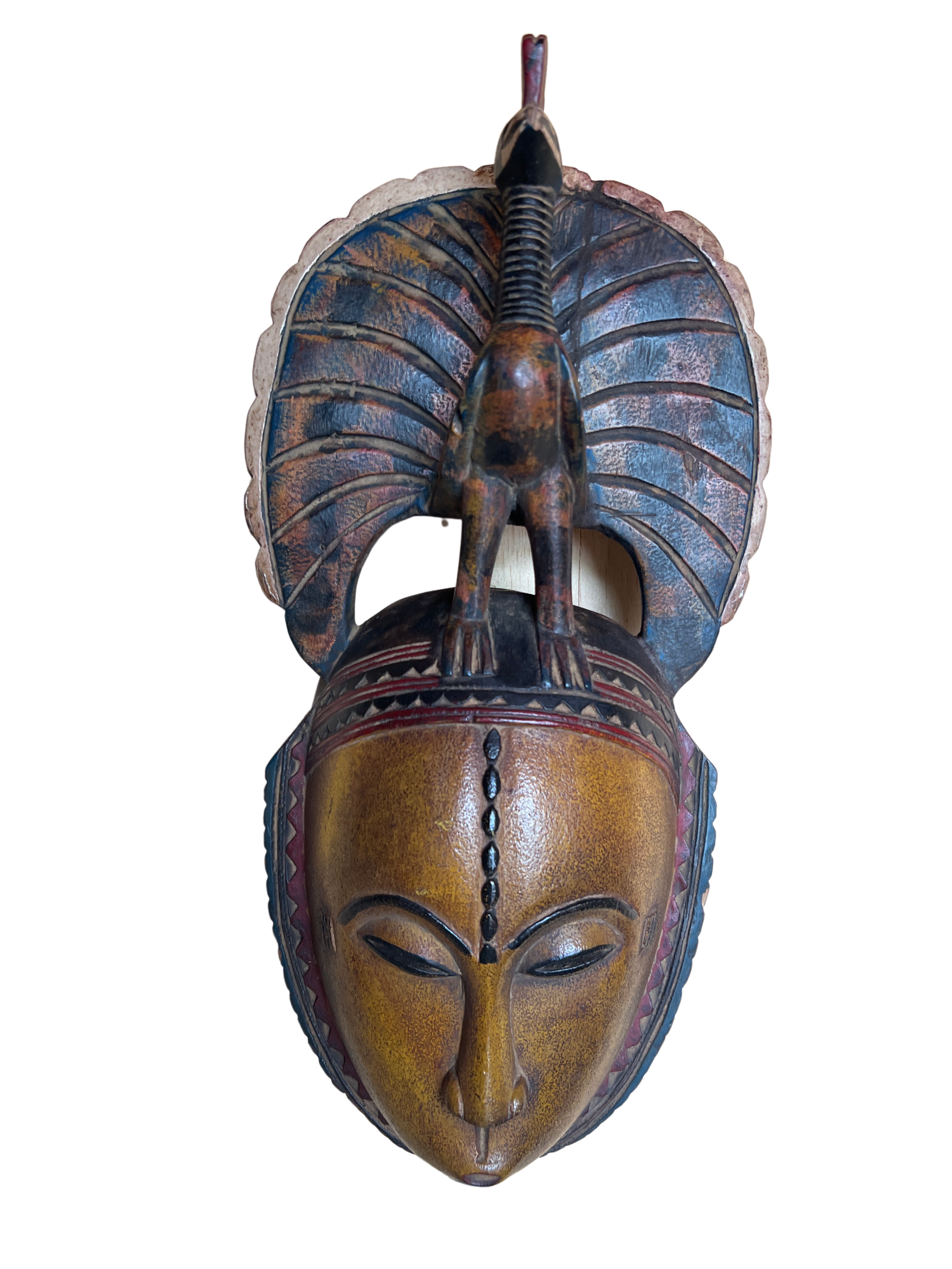 Baule Tribe Painted Mask - Baule