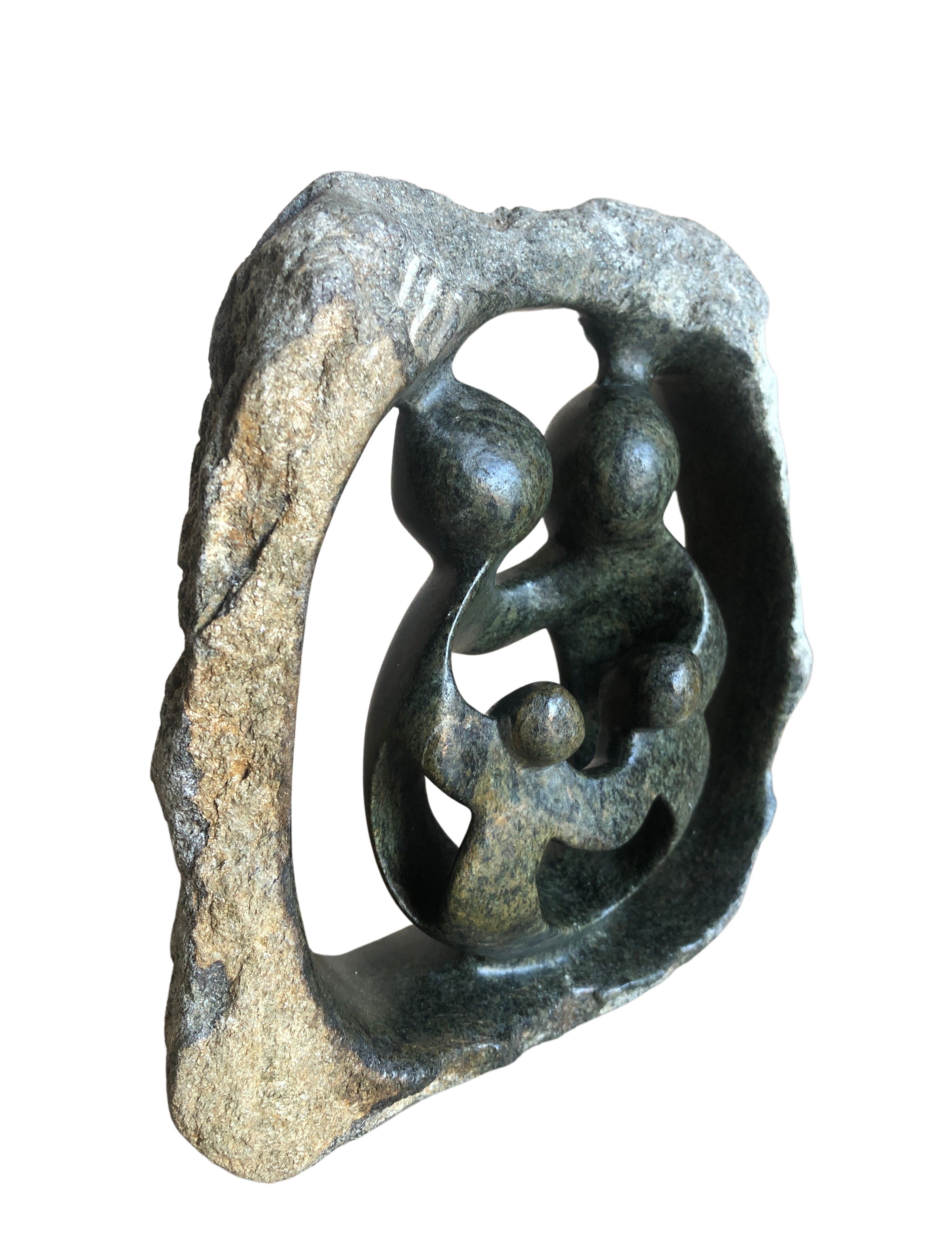 Shona Tribe Serpentine Stone Rock Family - Shona
