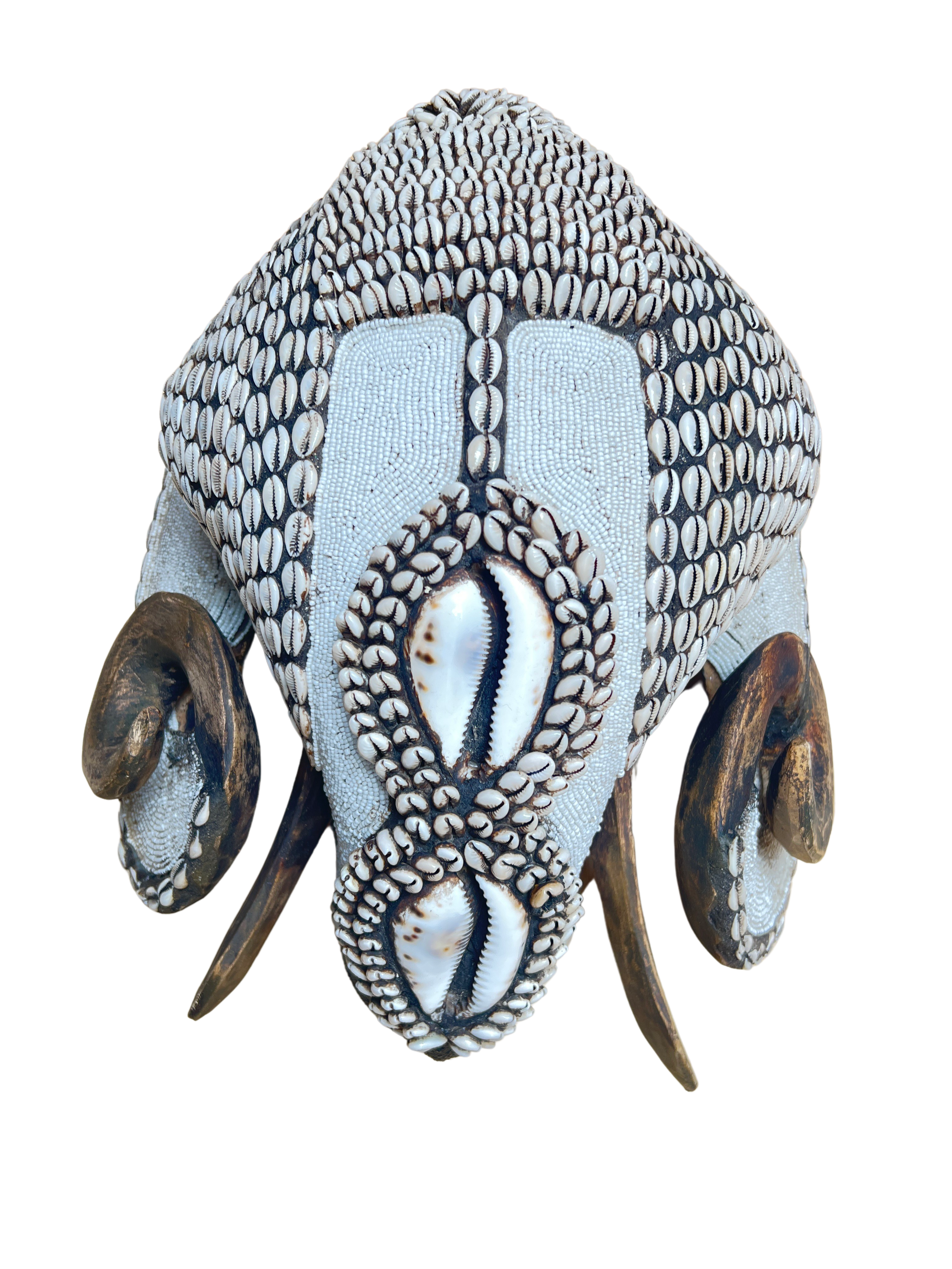 Baule Ram Beaded Mask