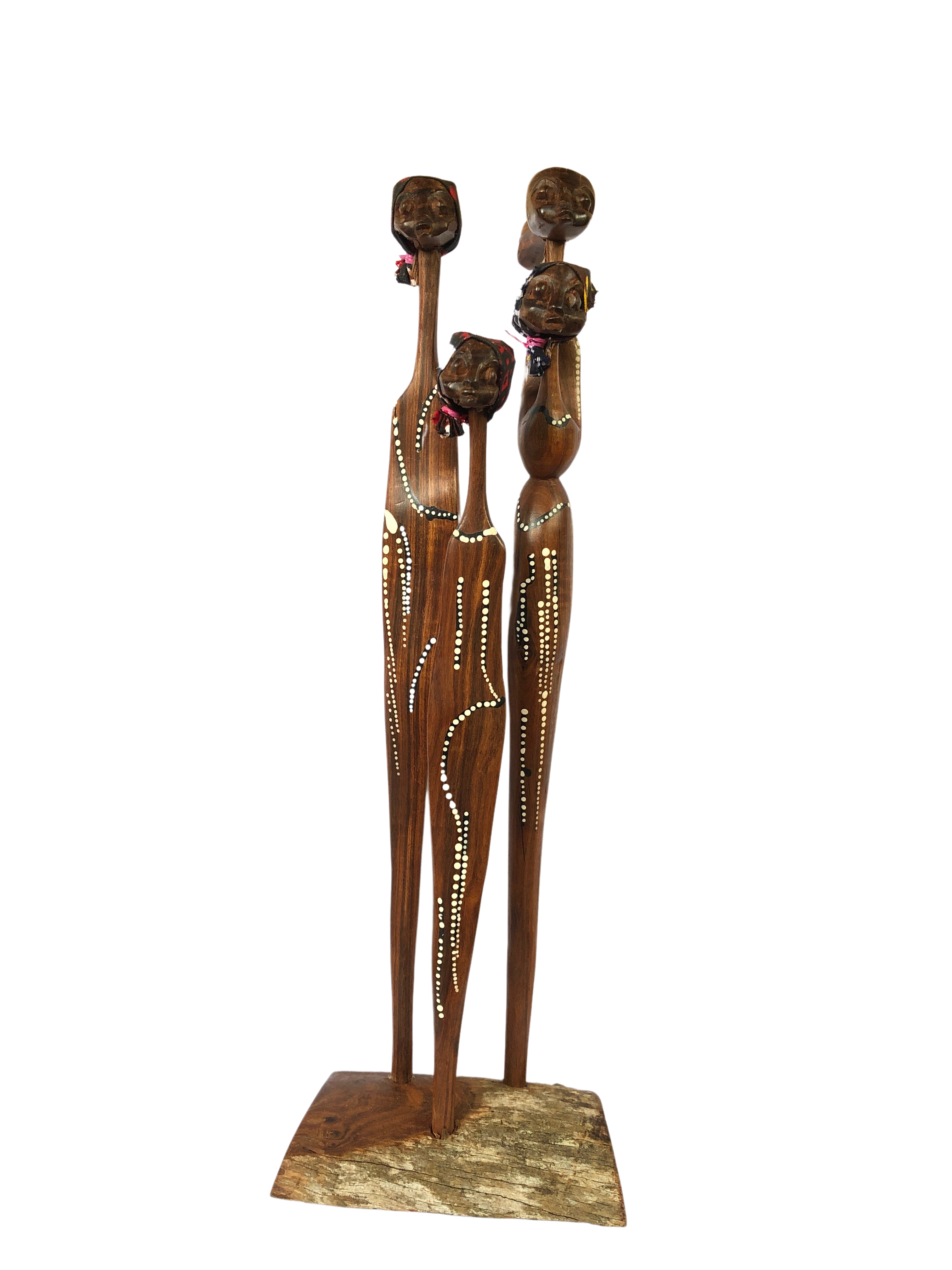 Makonde Mozambican Long Tall Family Of Four - Makonde