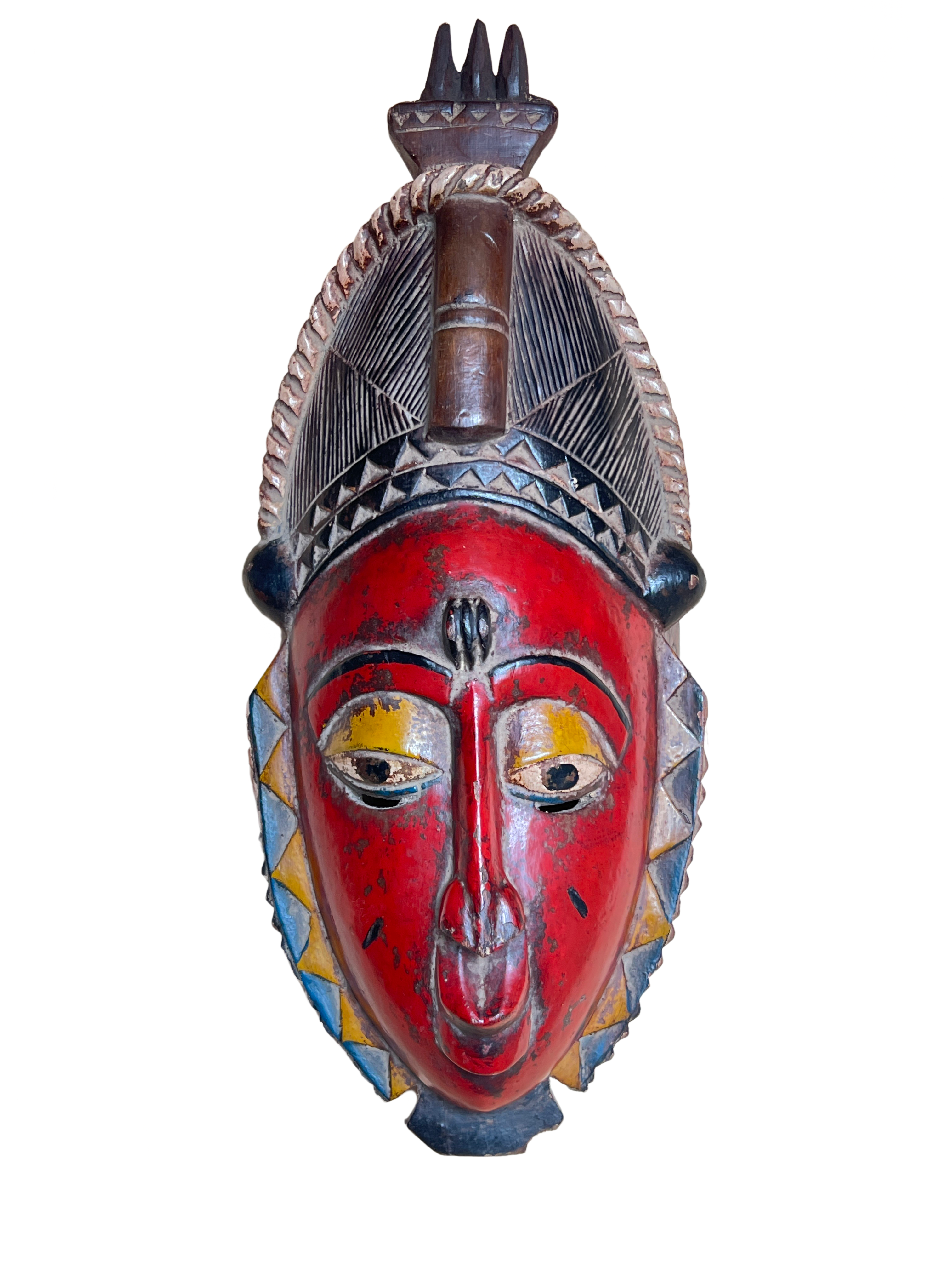 Baule Tribe Painted Mask - Baule