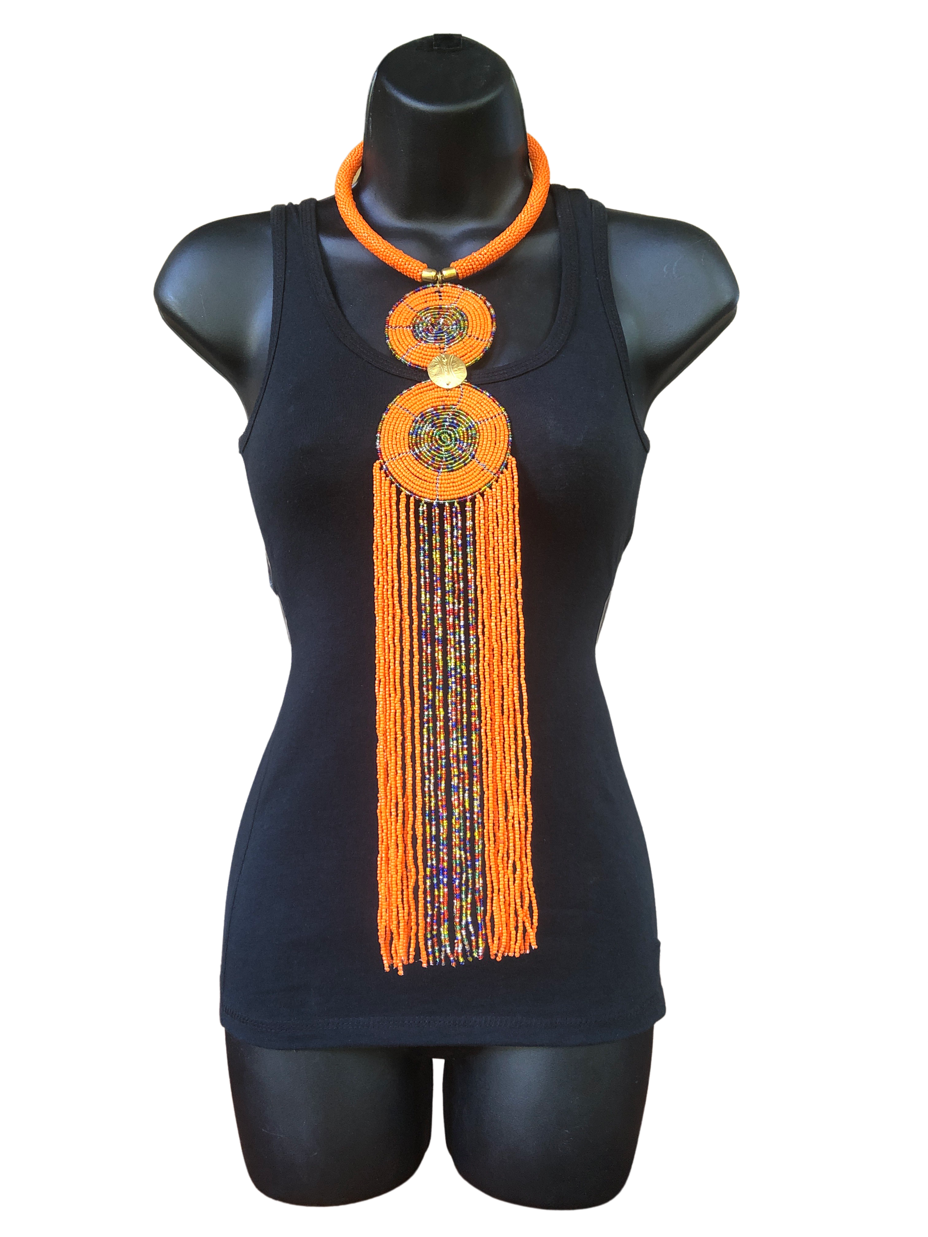 Kikuyu Long Classic Double Disk Necklace - Kikuyu