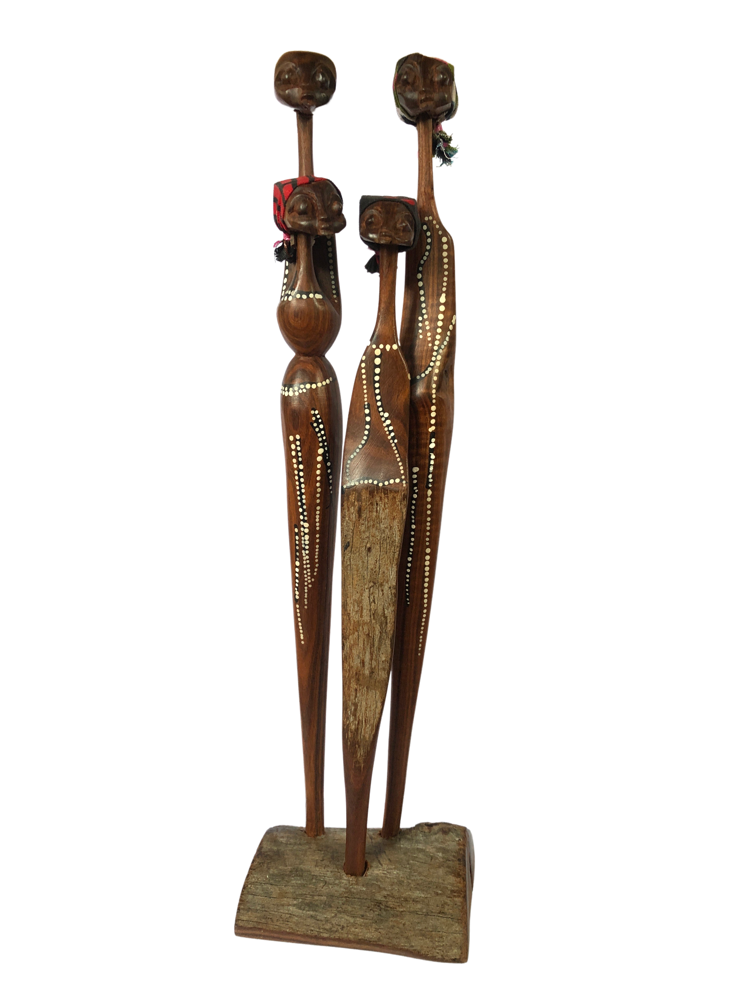 Makonde Mozambican Long Tall Family Of Four - Makonde