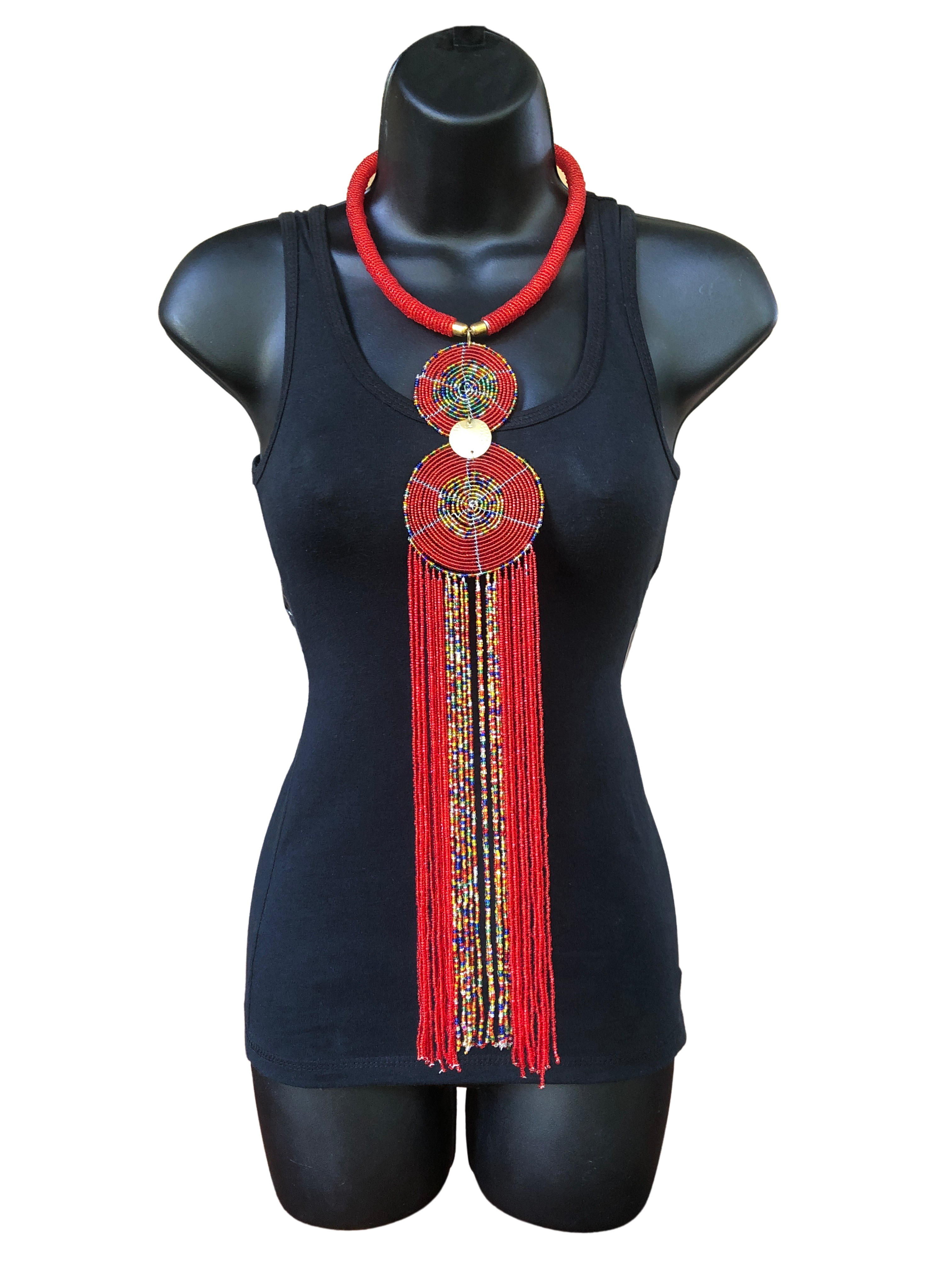 Kikuyu Long Classic Double Disk Necklace - Kikuyu
