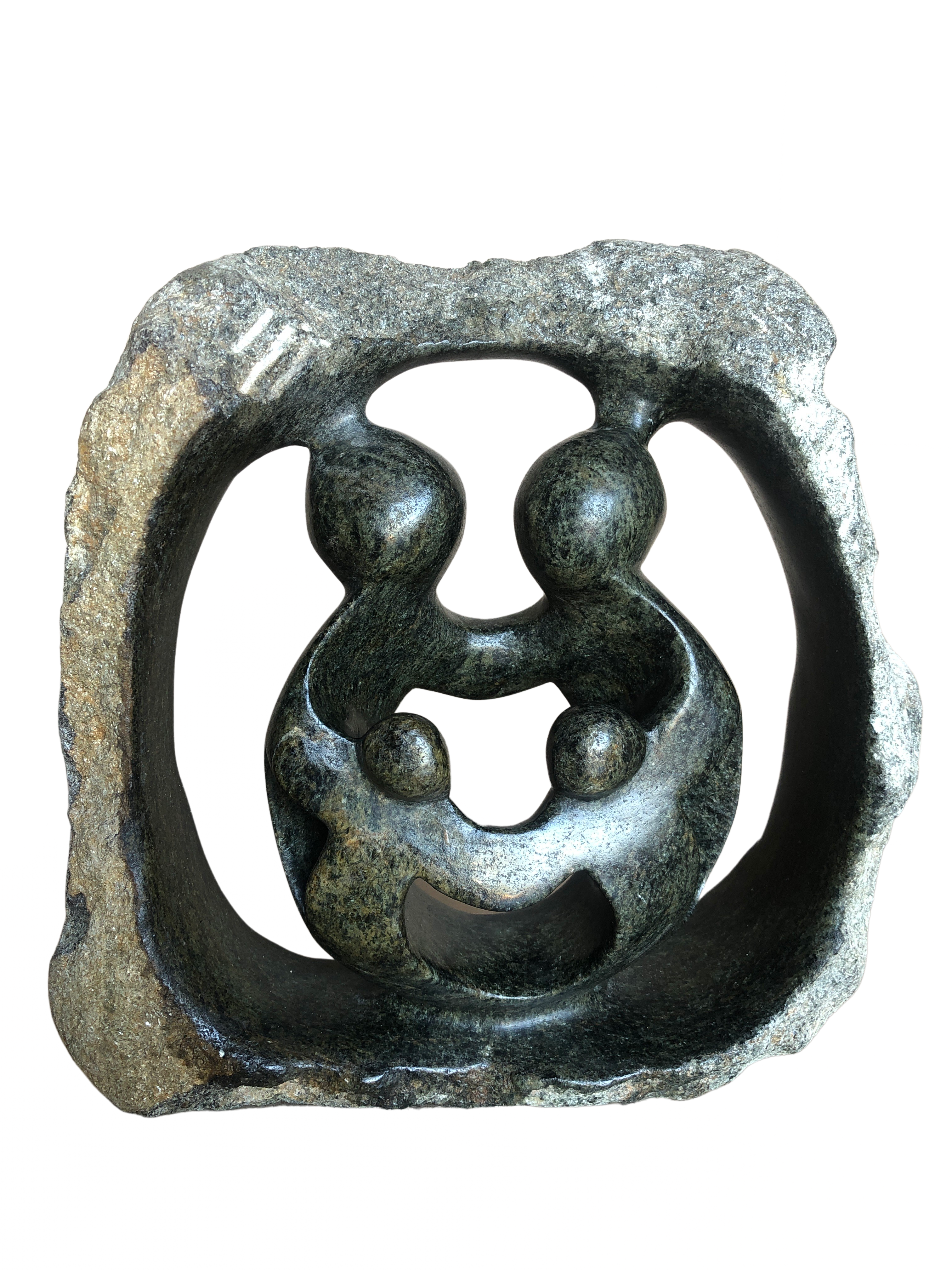 Shona Tribe Serpentine Stone Rock Family - Shona
