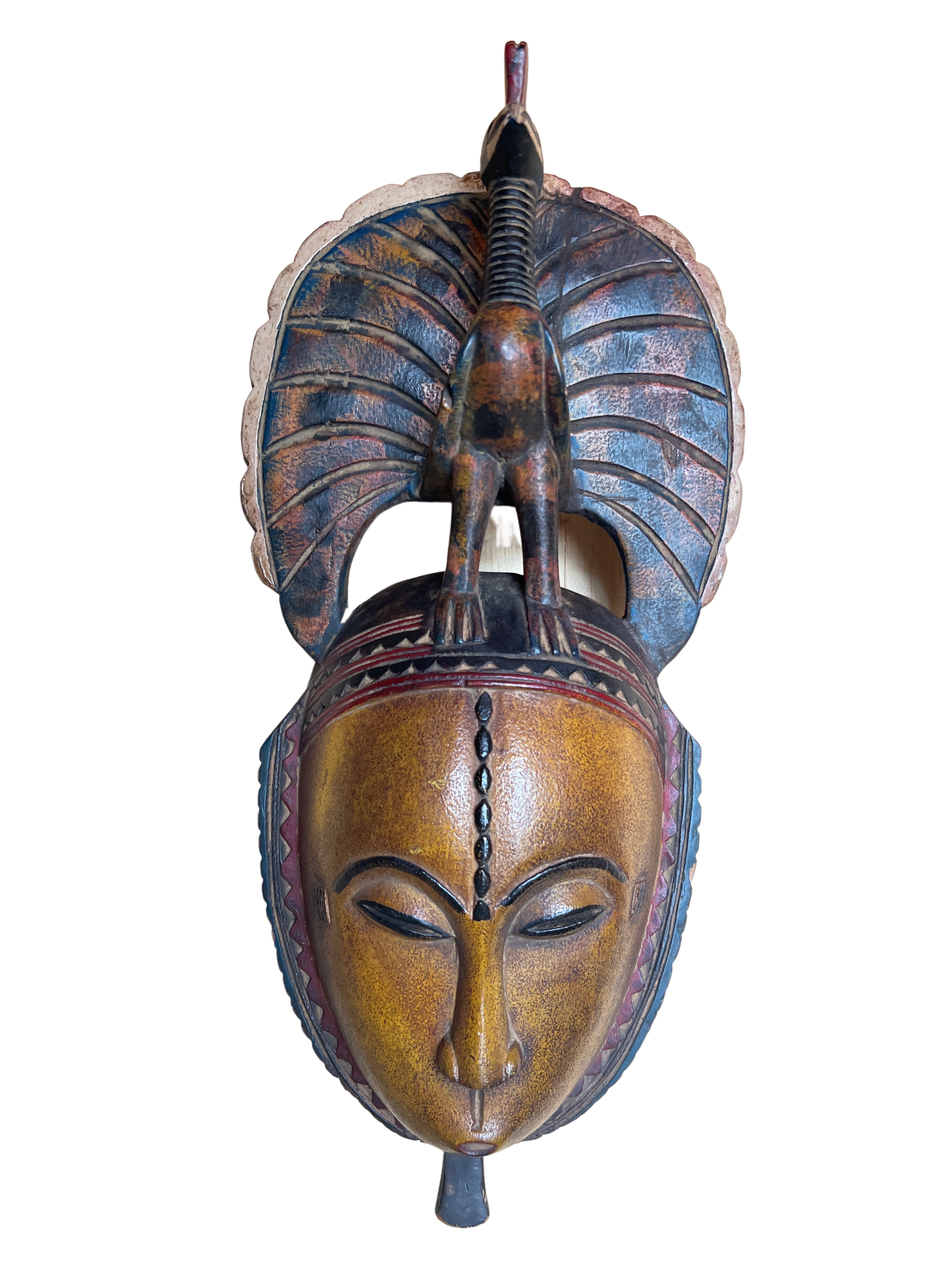 Baule Tribe Painted Mask - Baule