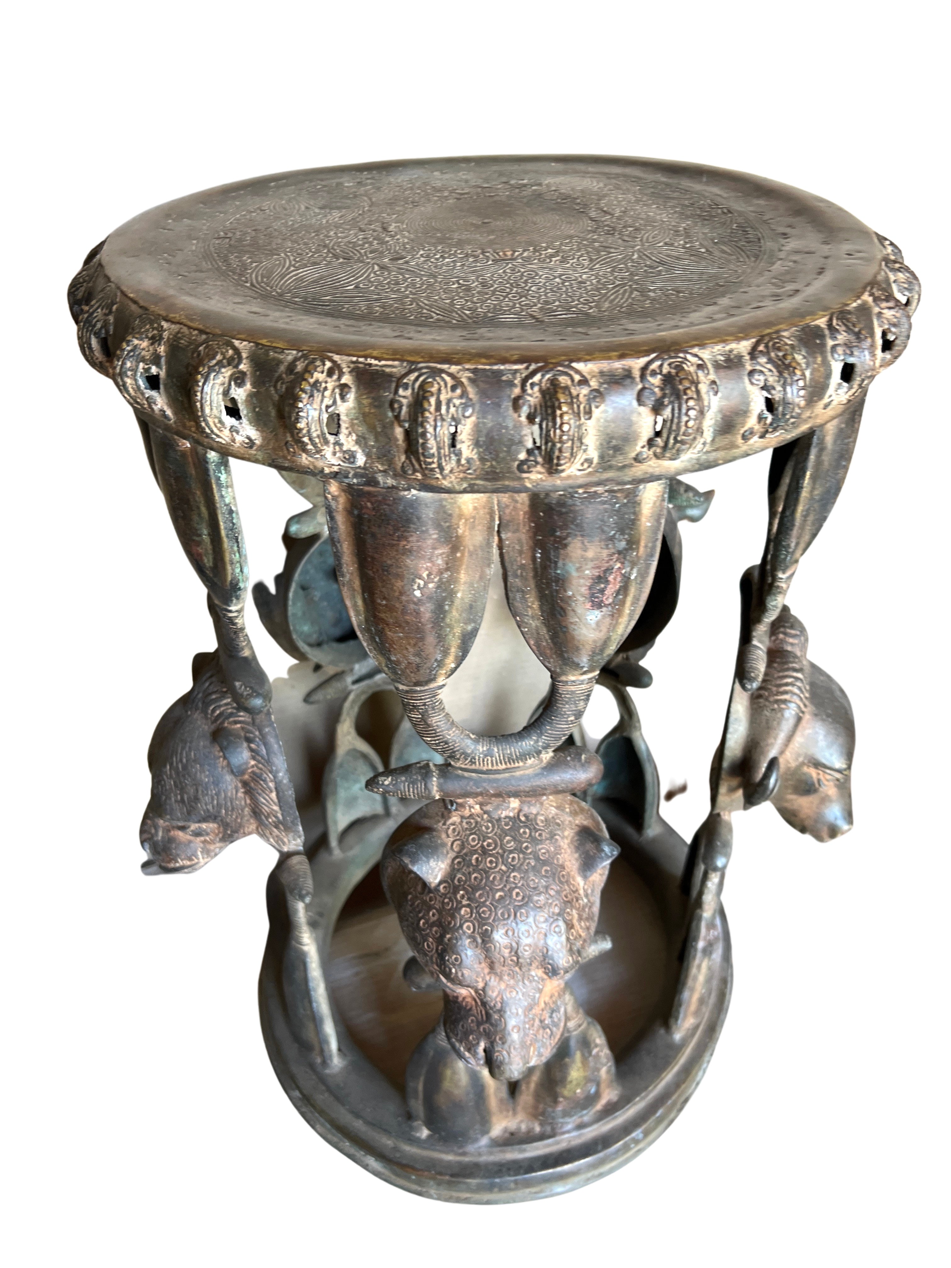 Edo Benin Bronze Stool - Edo