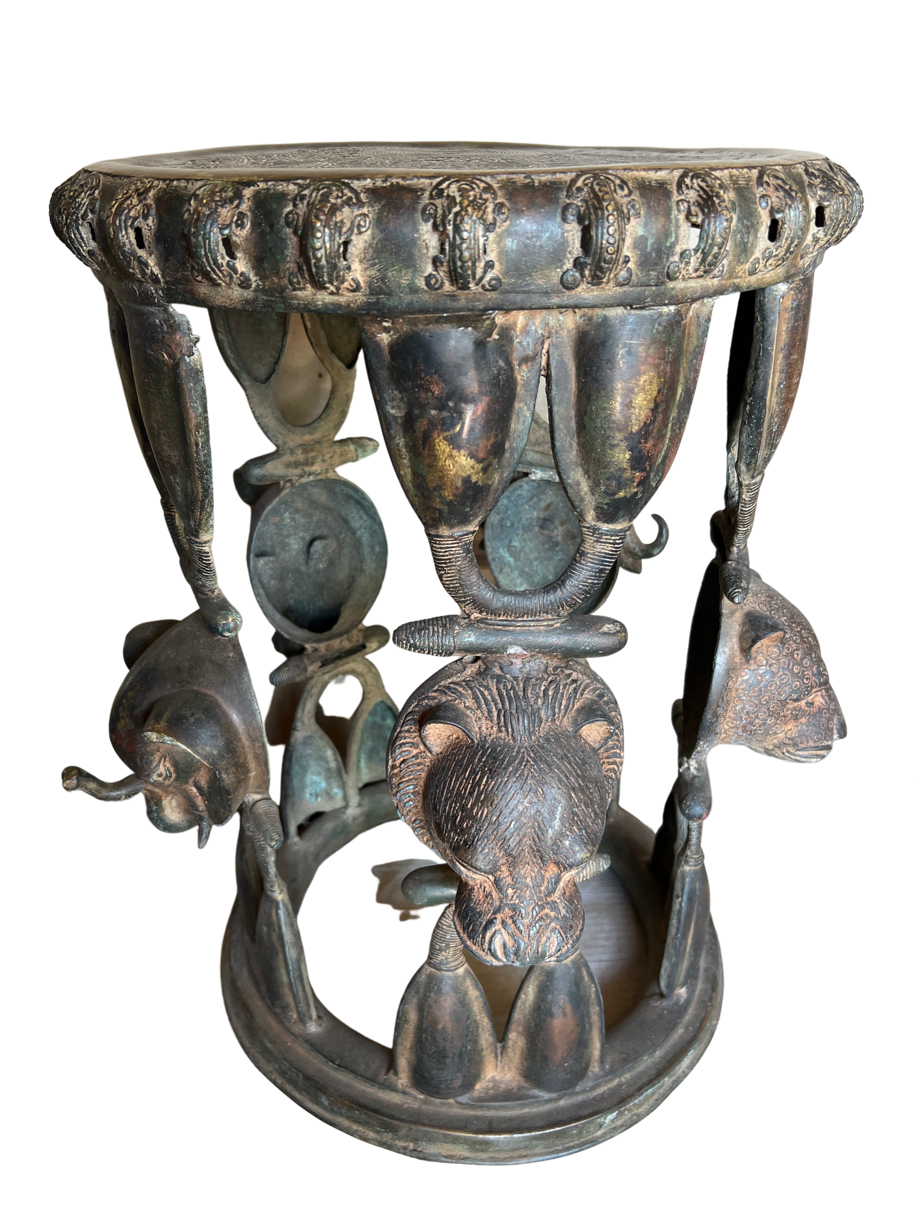 Edo Benin Bronze Stool - Edo