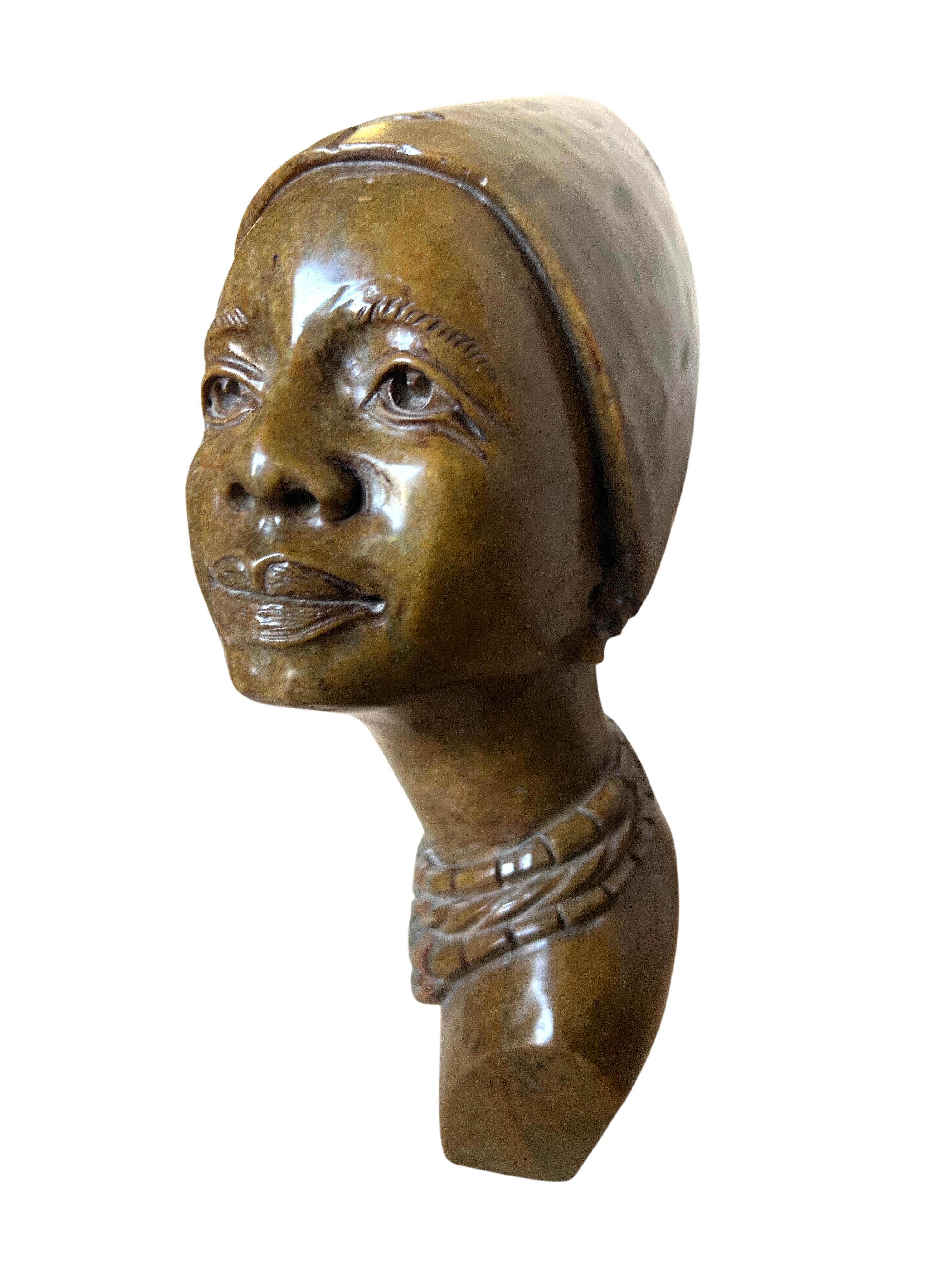 Shona Tribe Fruit Serpentine Lady with hat - Shona