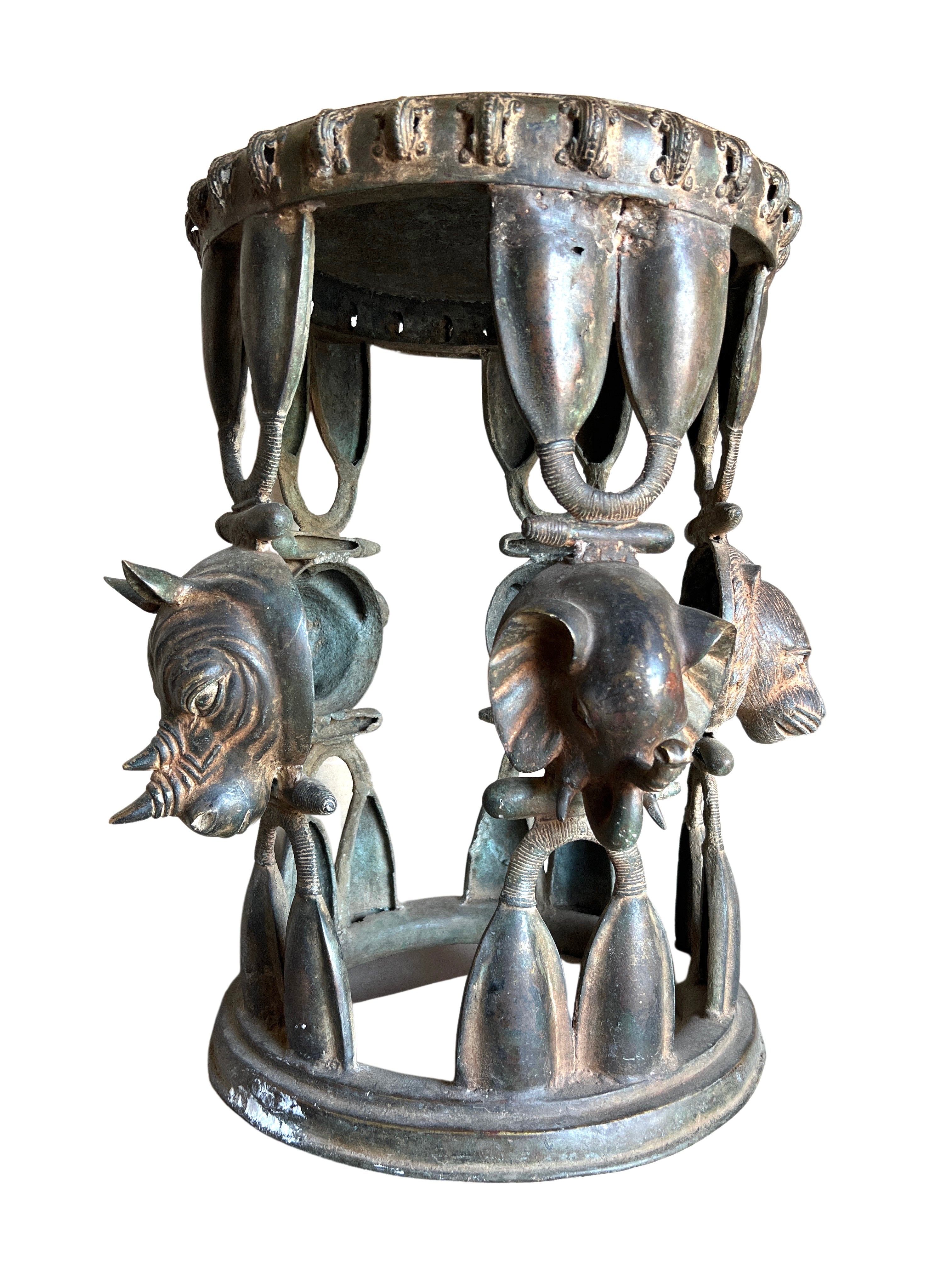 Edo Benin Bronze Stool - Edo