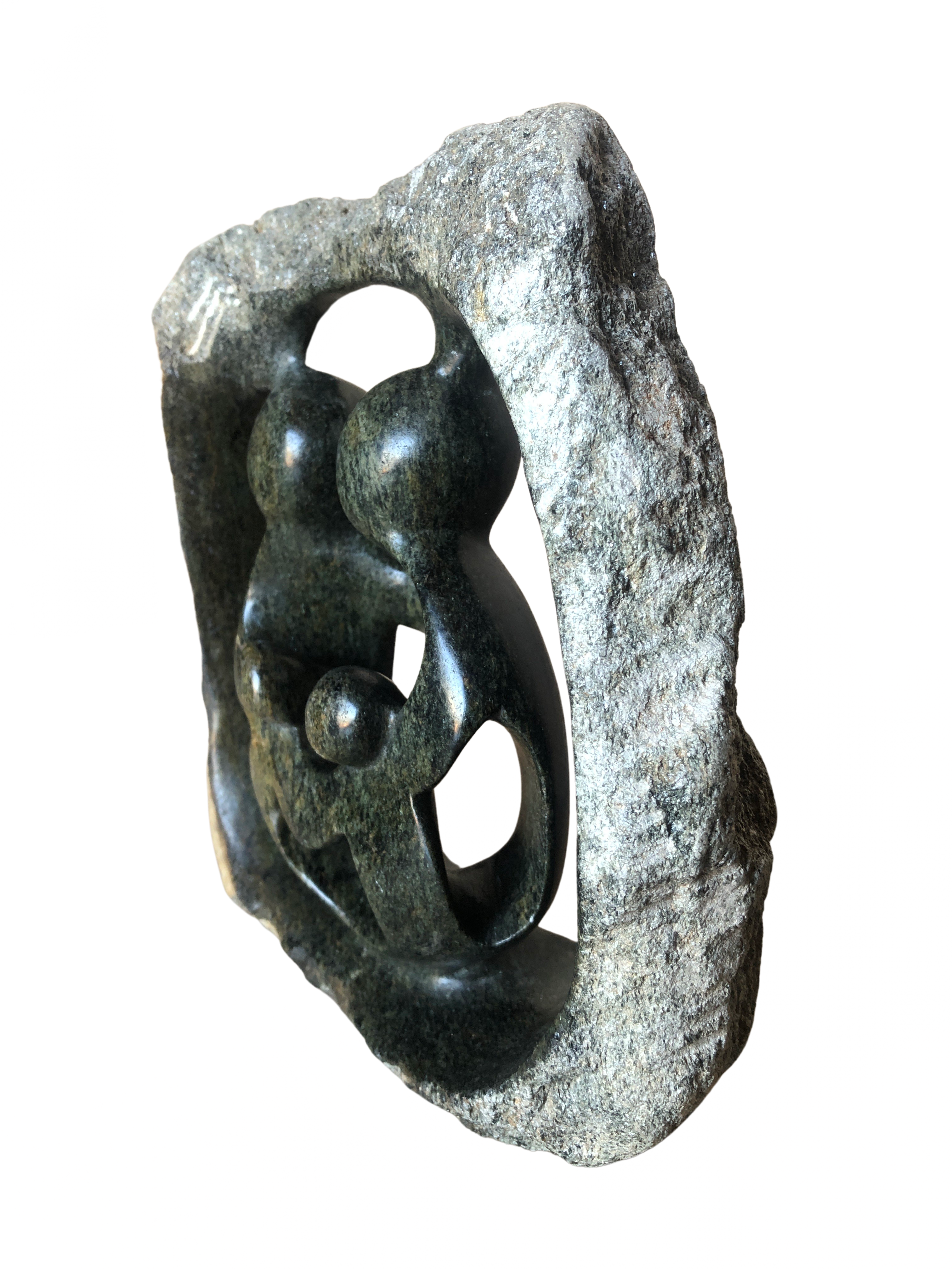 Shona Tribe Serpentine Stone Rock Family - Shona