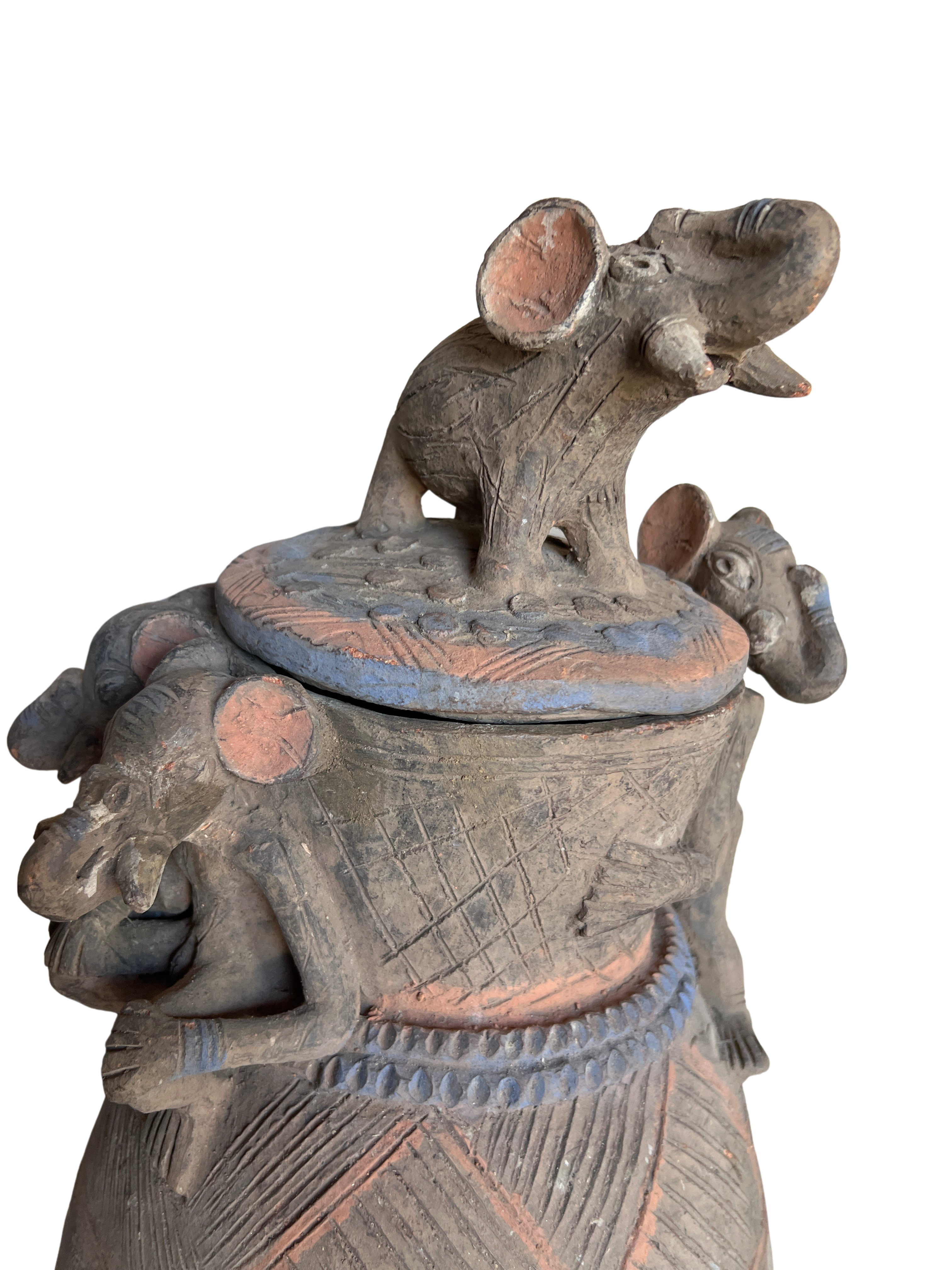 Senufo Terracotta Antique Elephant Pot - Senufo