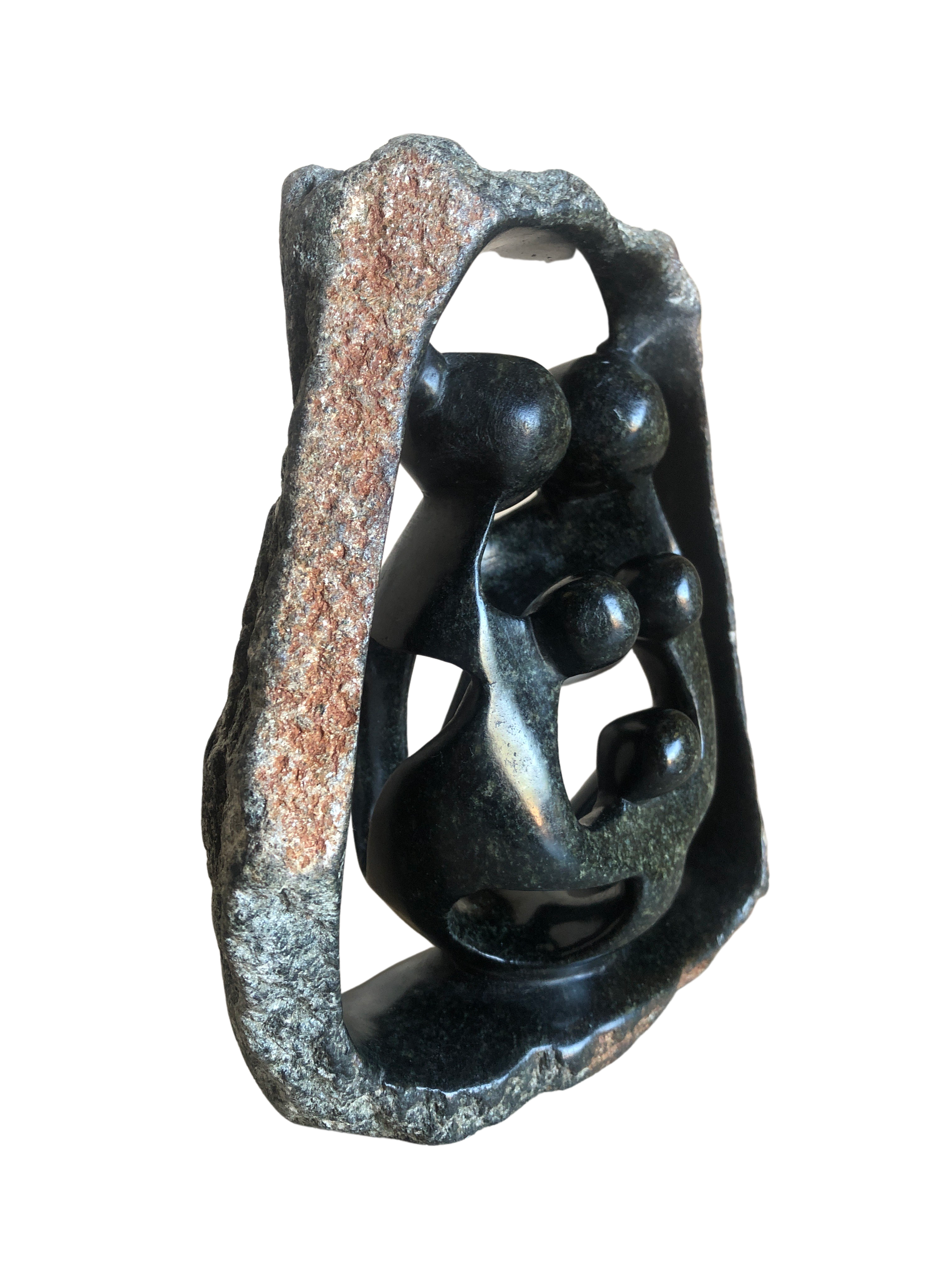 Shona Tribe Serpentine Stone Rock Family - Shona