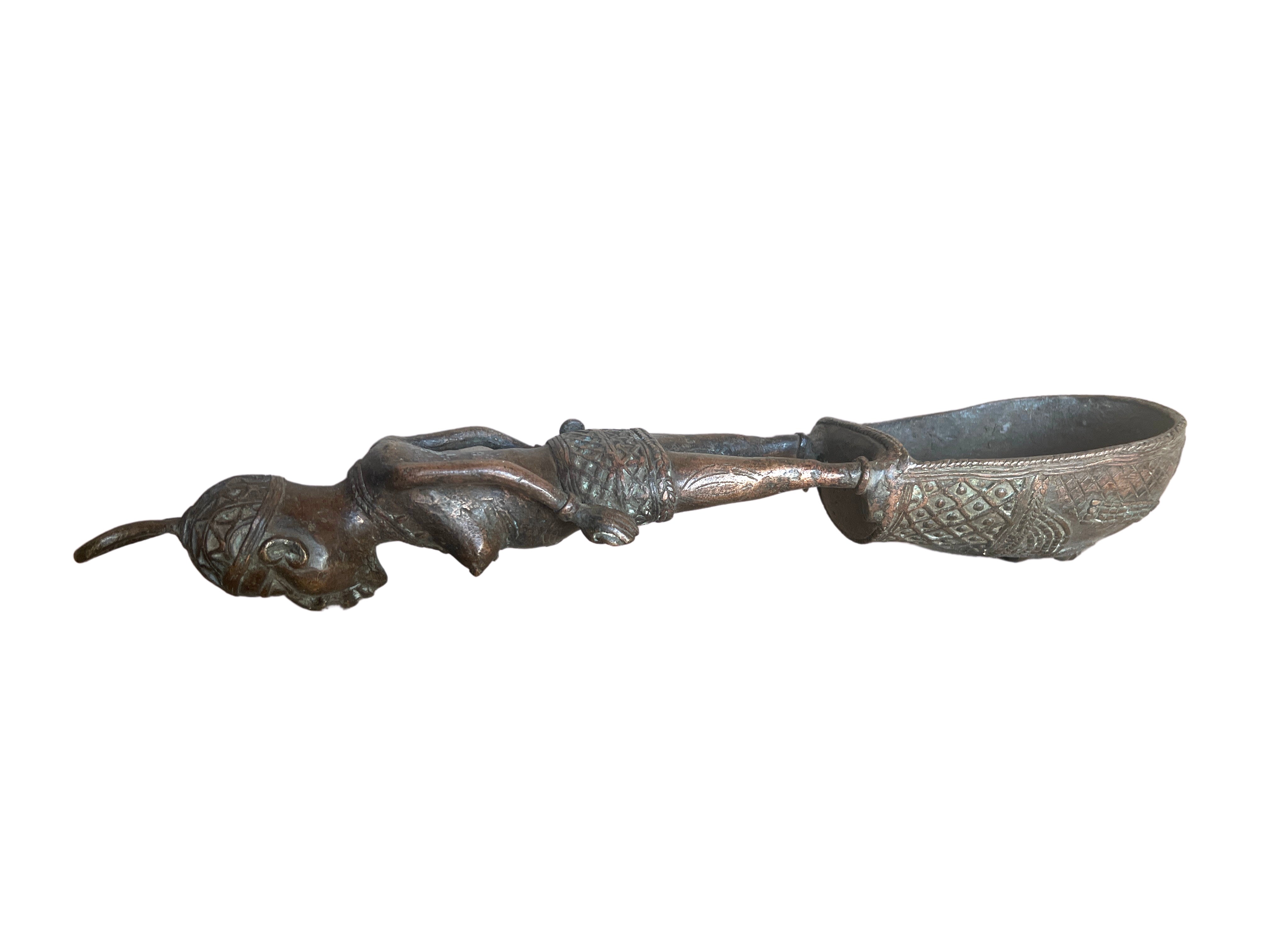 Edo Tribe Benin Bronze Spoon - Edo