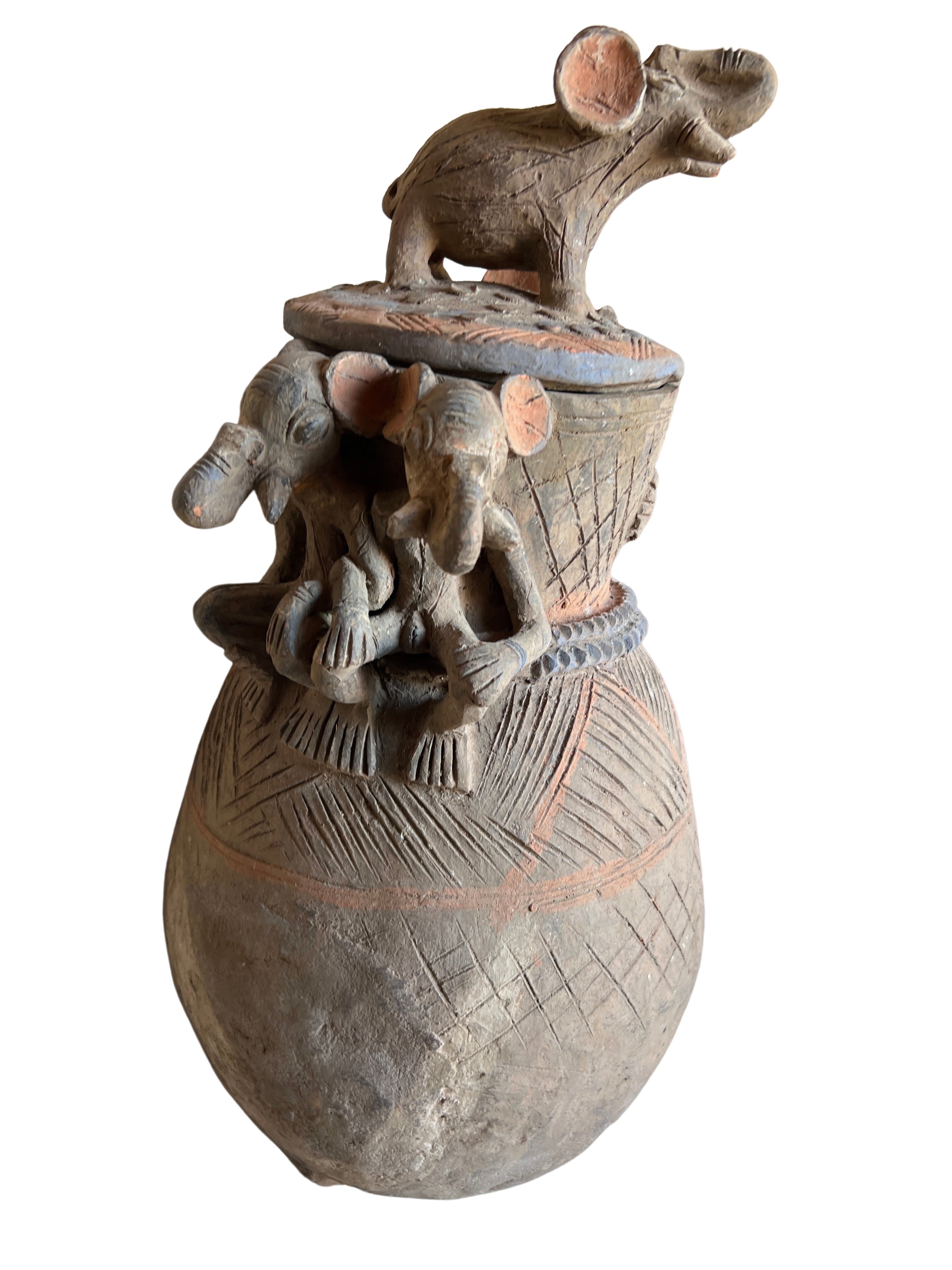 Senufo Terracotta Antique Elephant Pot - Senufo