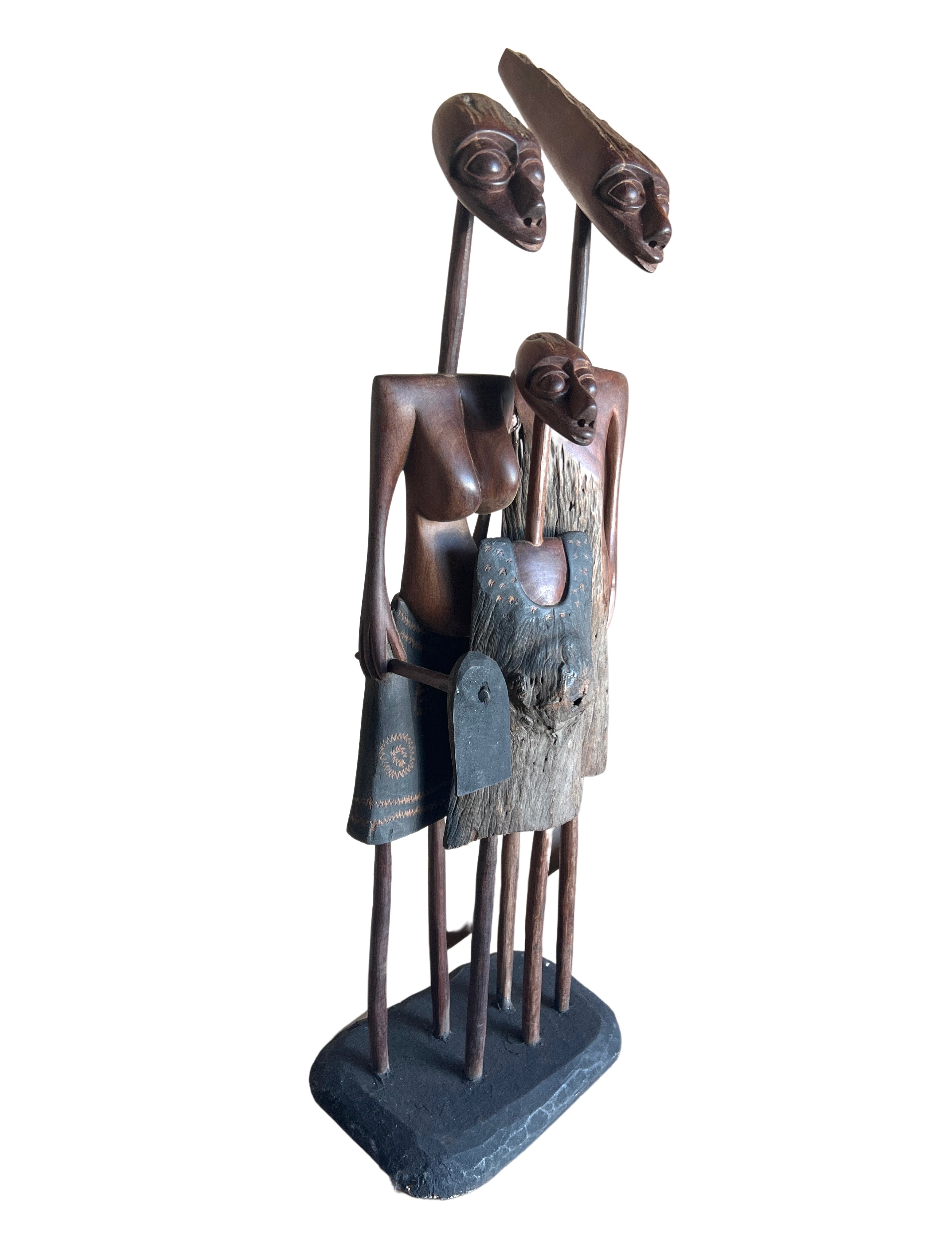 Makonde Mozambique Wooden Family - Makonde
