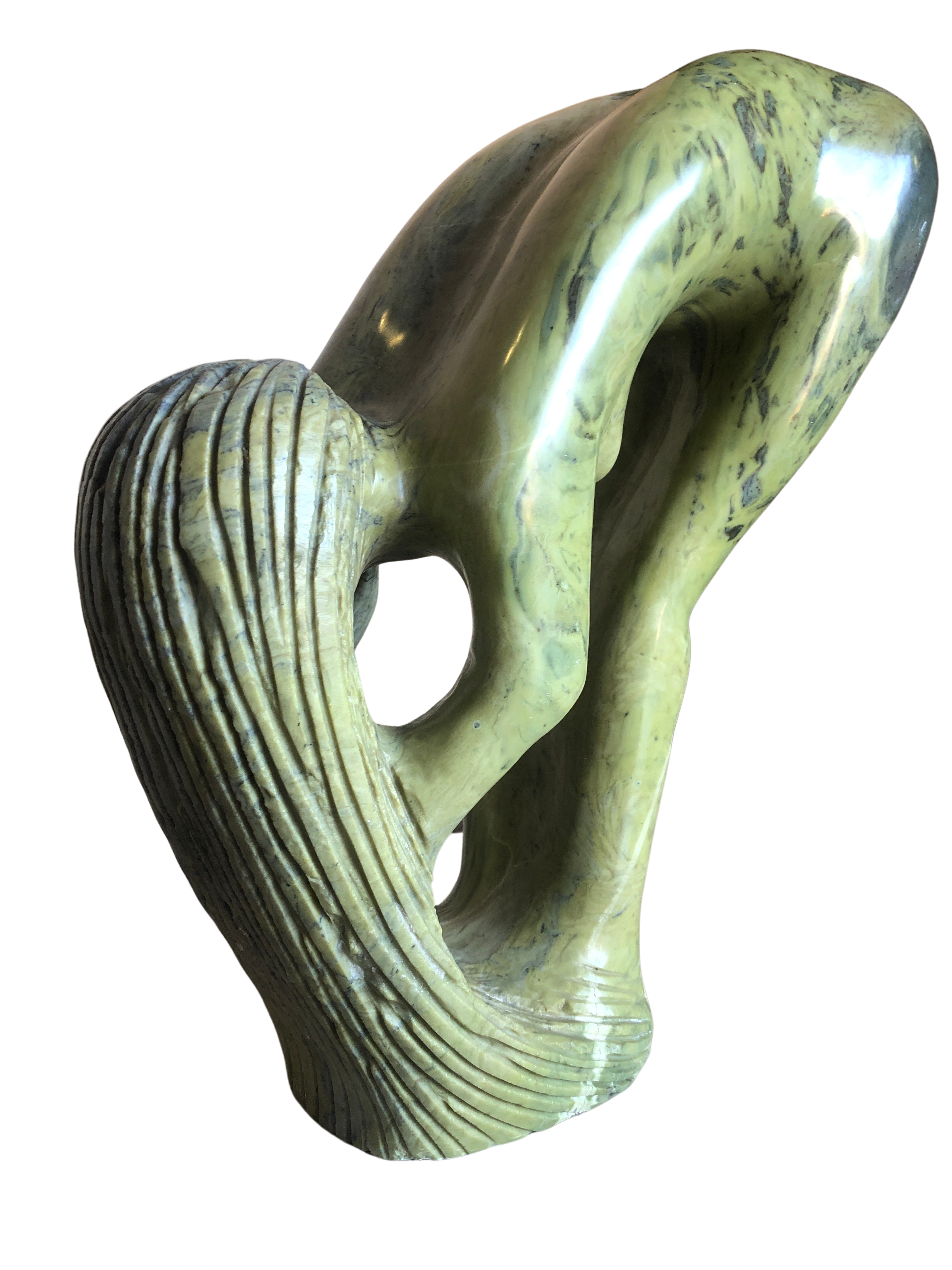 Shona Tribe Butter Jade Bathing Lady - Shona