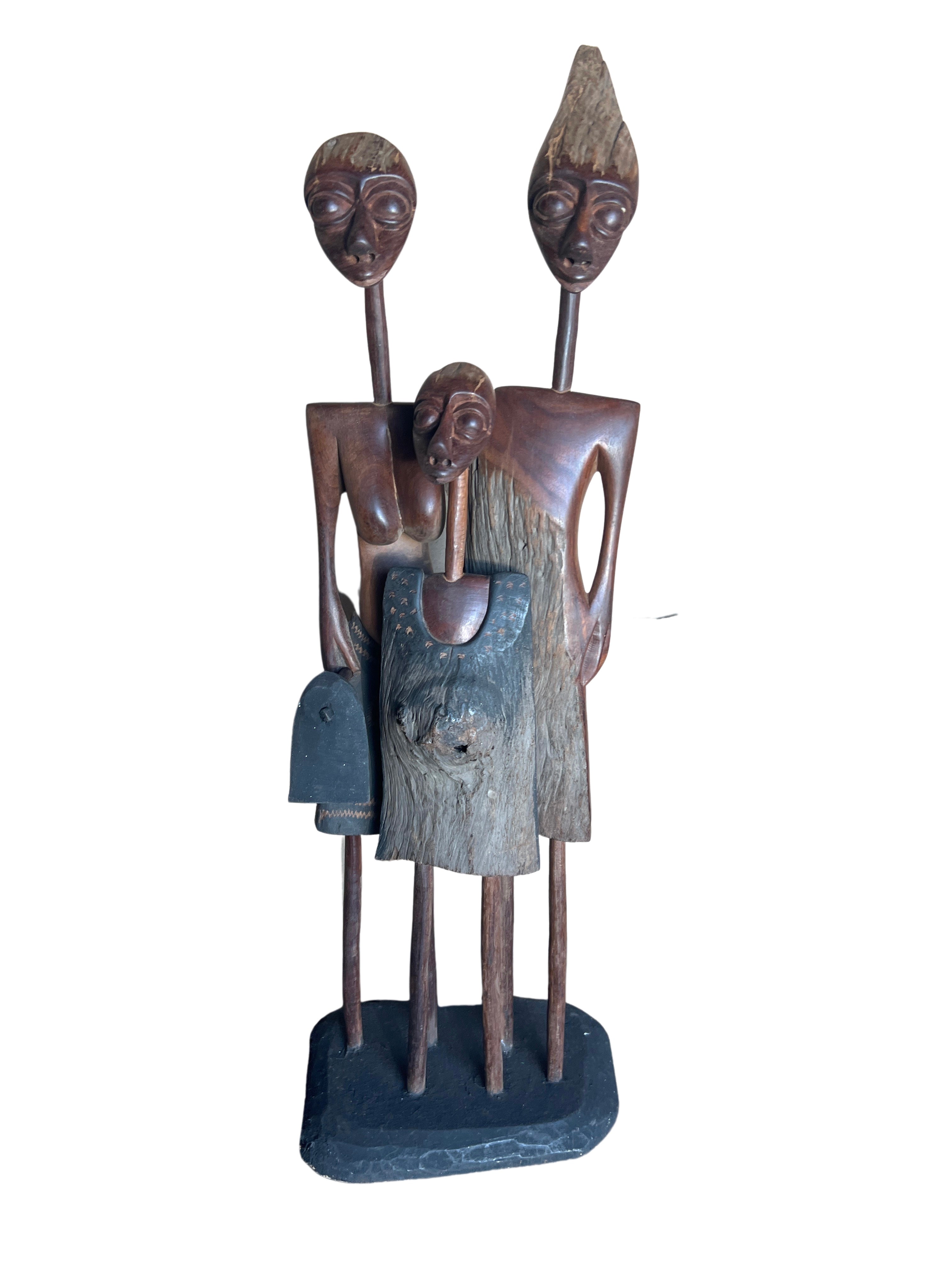 Makonde Mozambique Wooden Family - Makonde