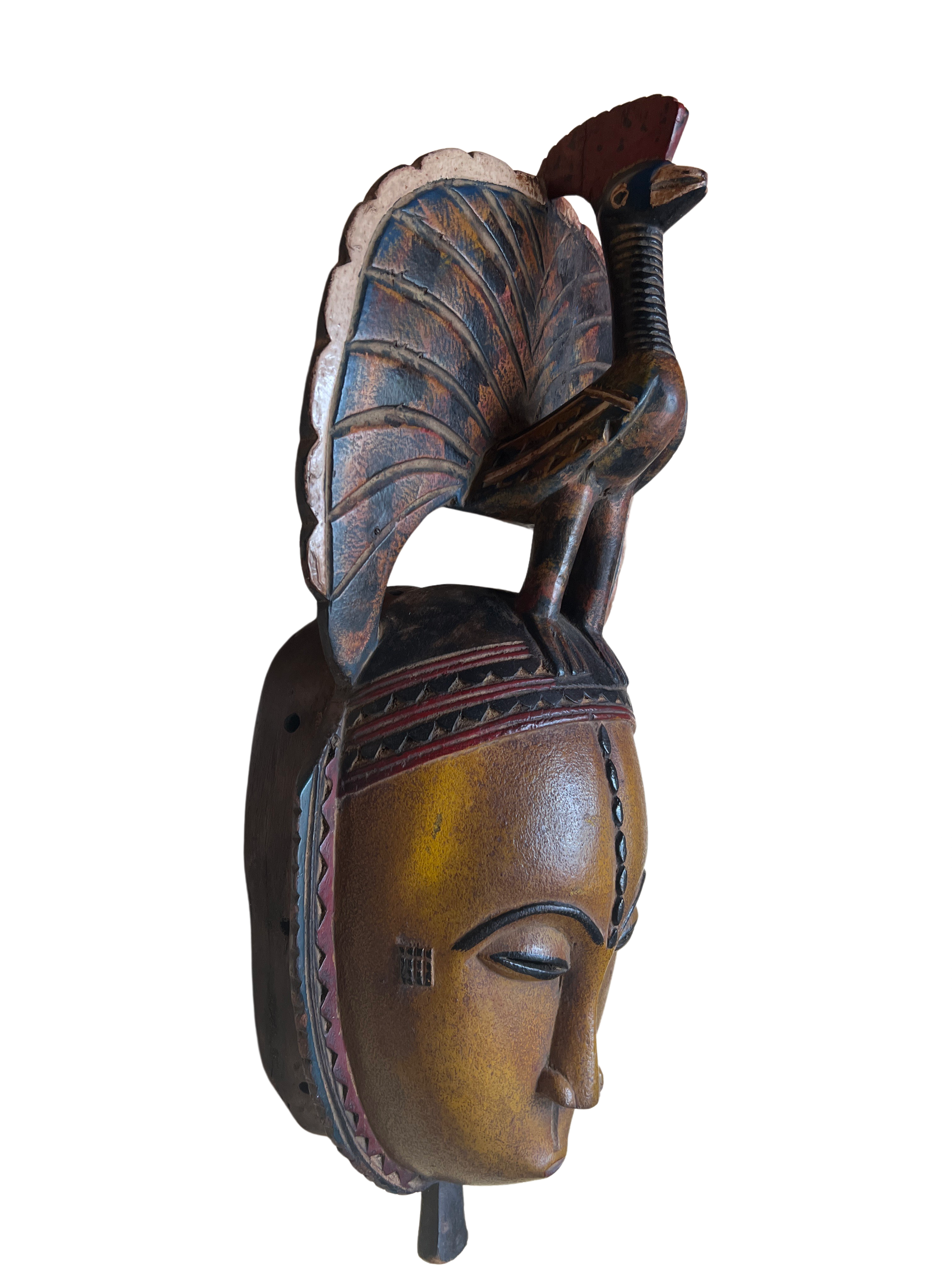 Baule Tribe Painted Mask - Baule