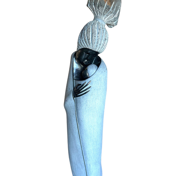 Shona Tribe Opal Stone Mother Mary | African Angel Art