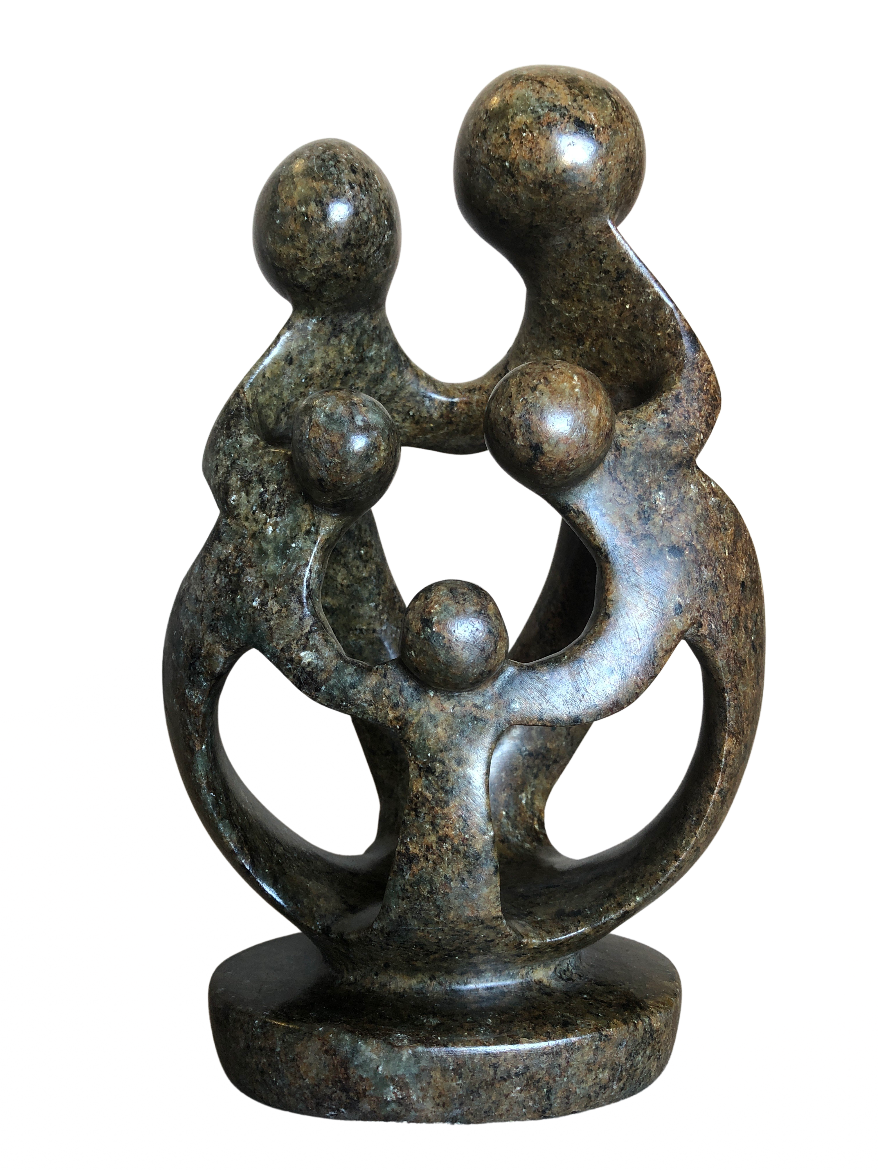 Shona Tribe Serpentine Rock Family of Five