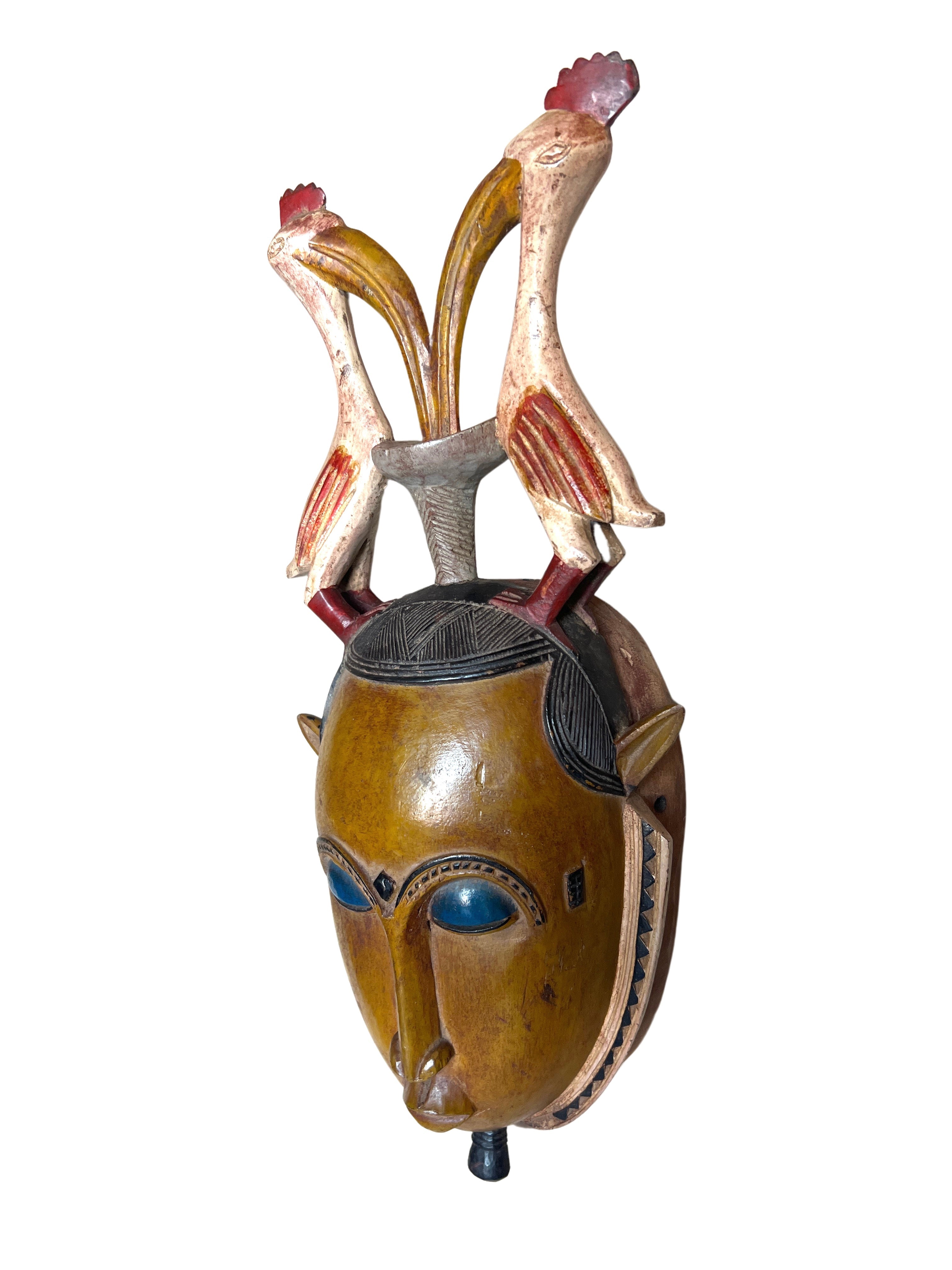 Baule Tribe Painted Mask - Baule