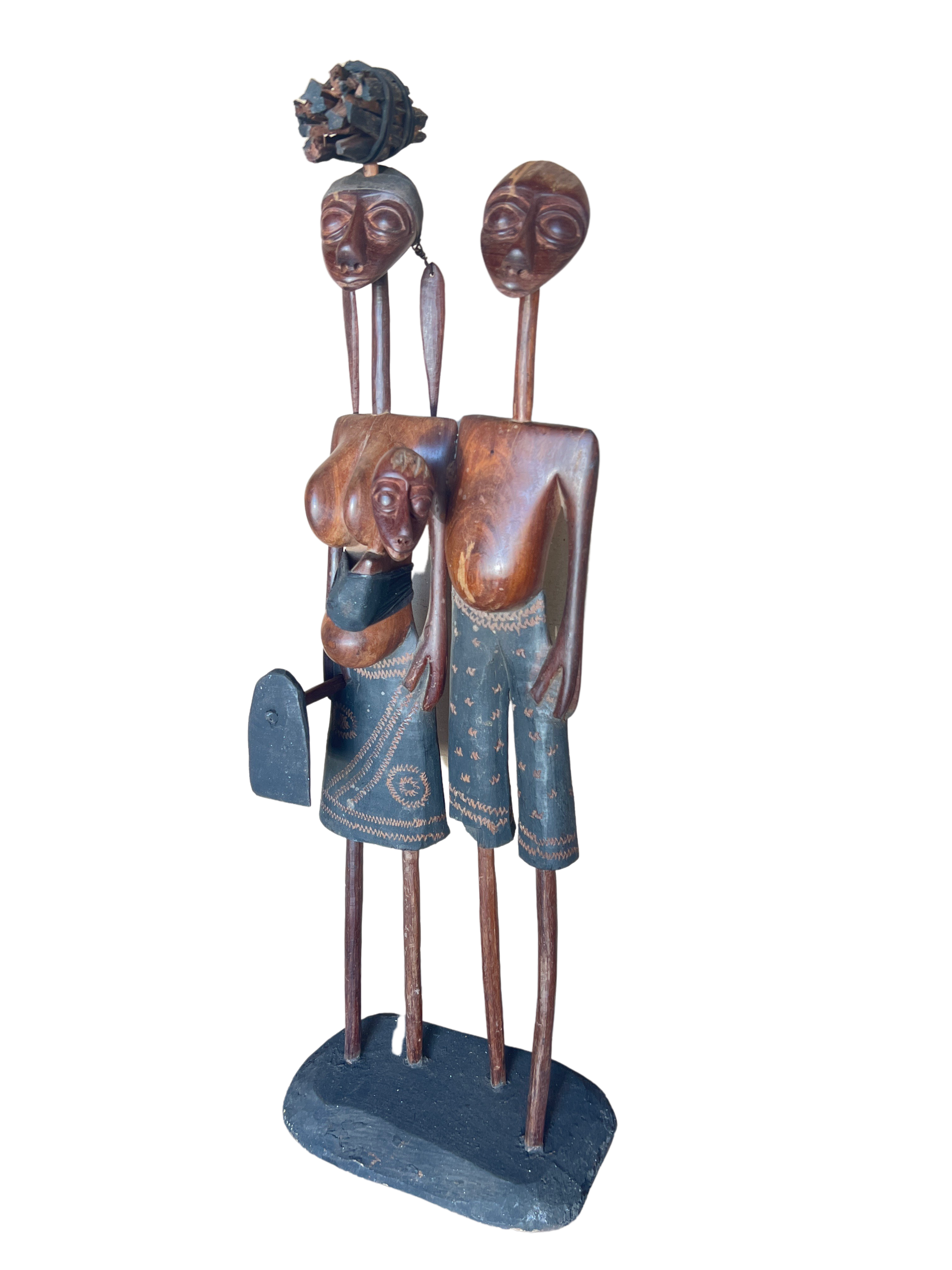 Makonde Mozambique Wooden Family - Makonde