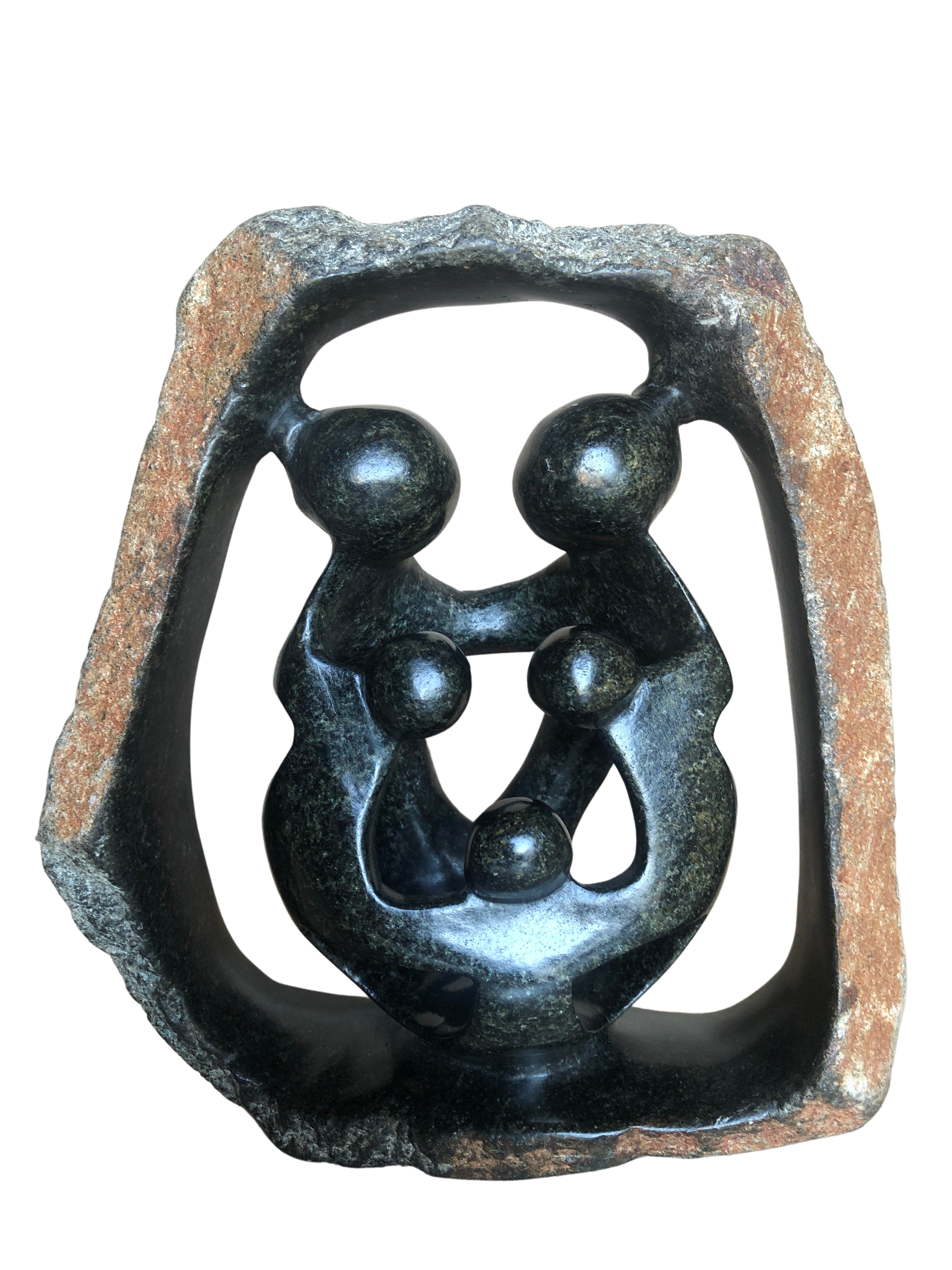 Shona Tribe Serpentine Stone Rock Family - Shona