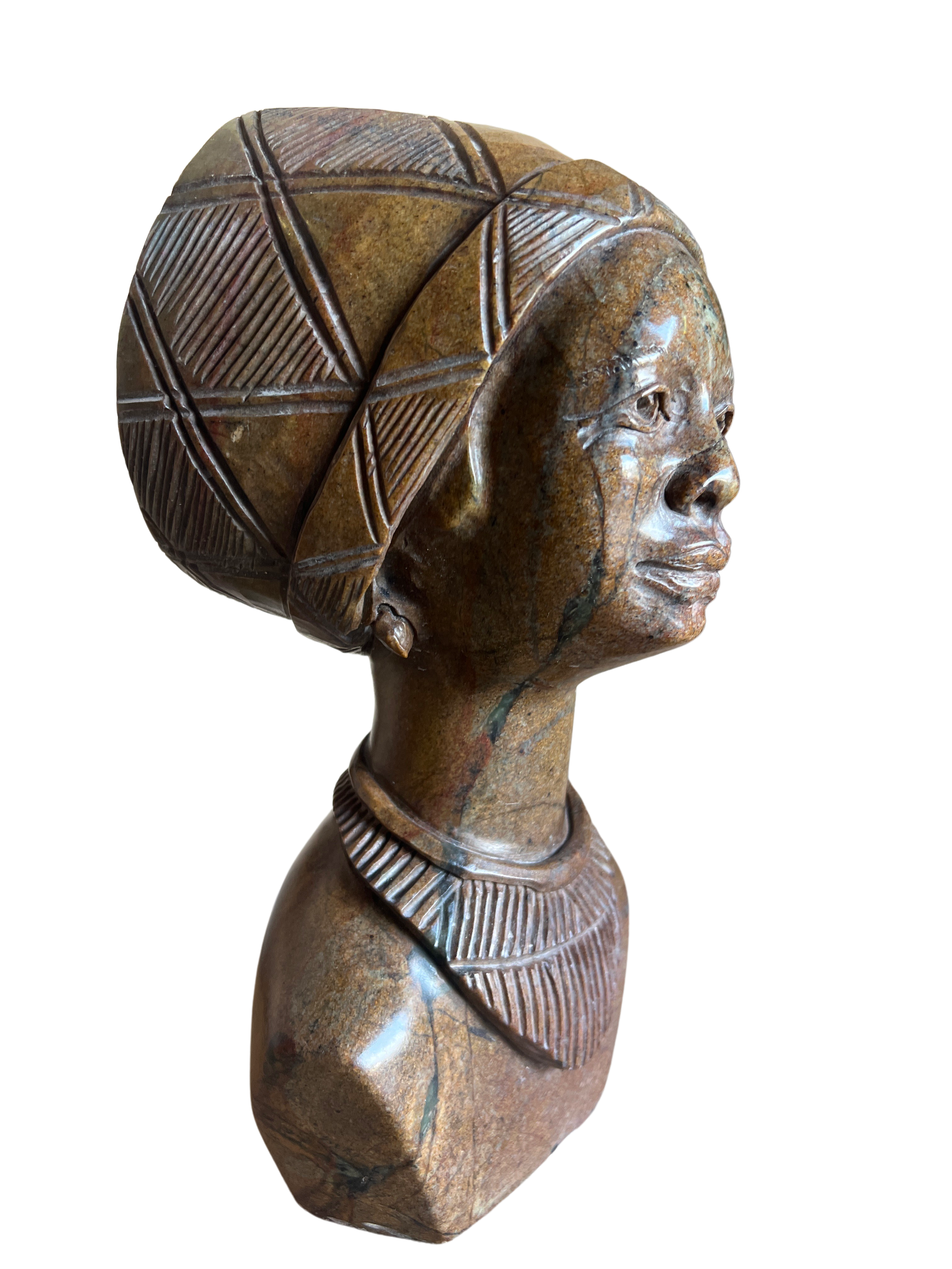 Shona Tribe Fruit Serpentine Lady with hat - Shona