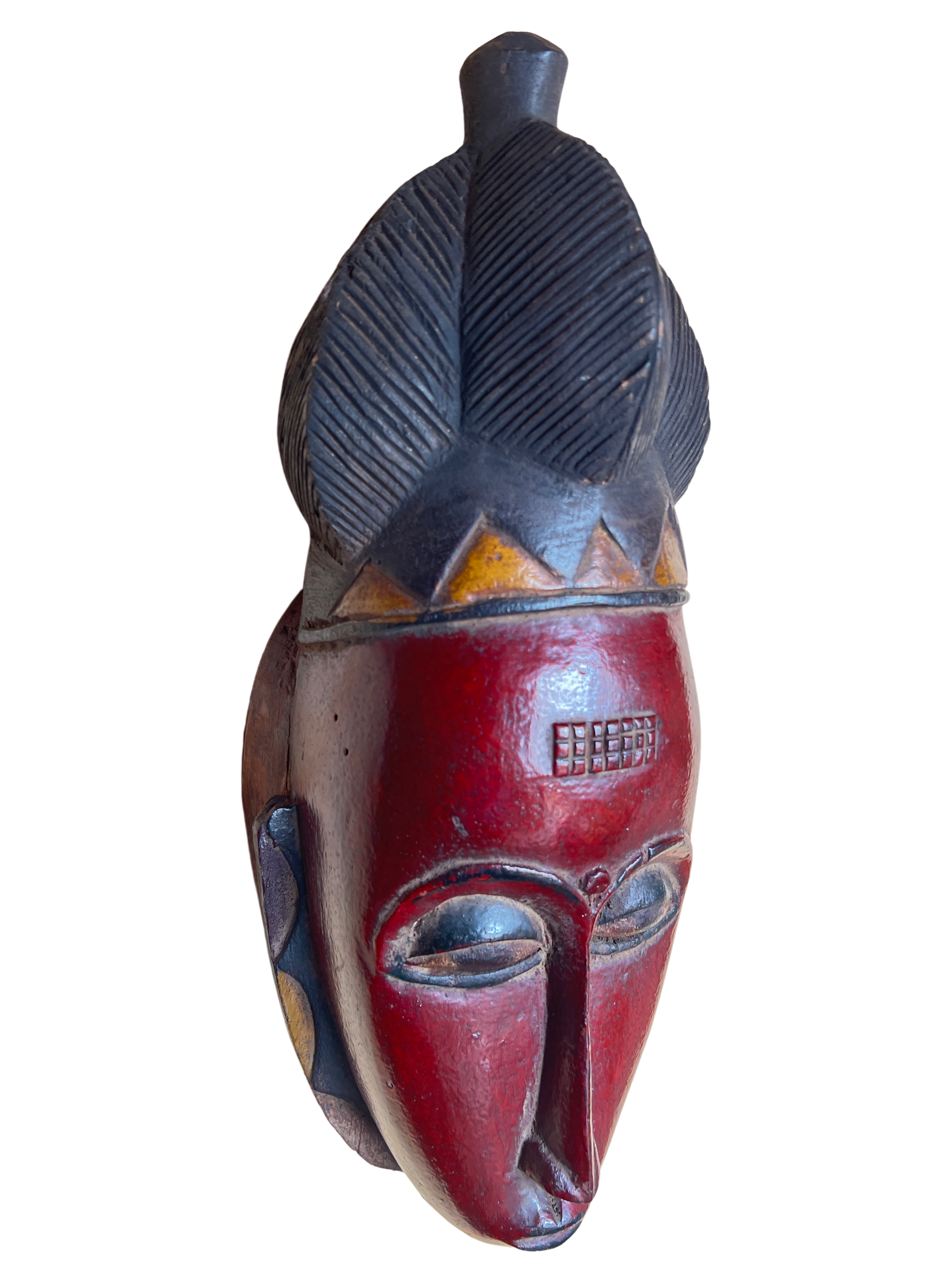 Baule Tribe Painted Mask - Baule