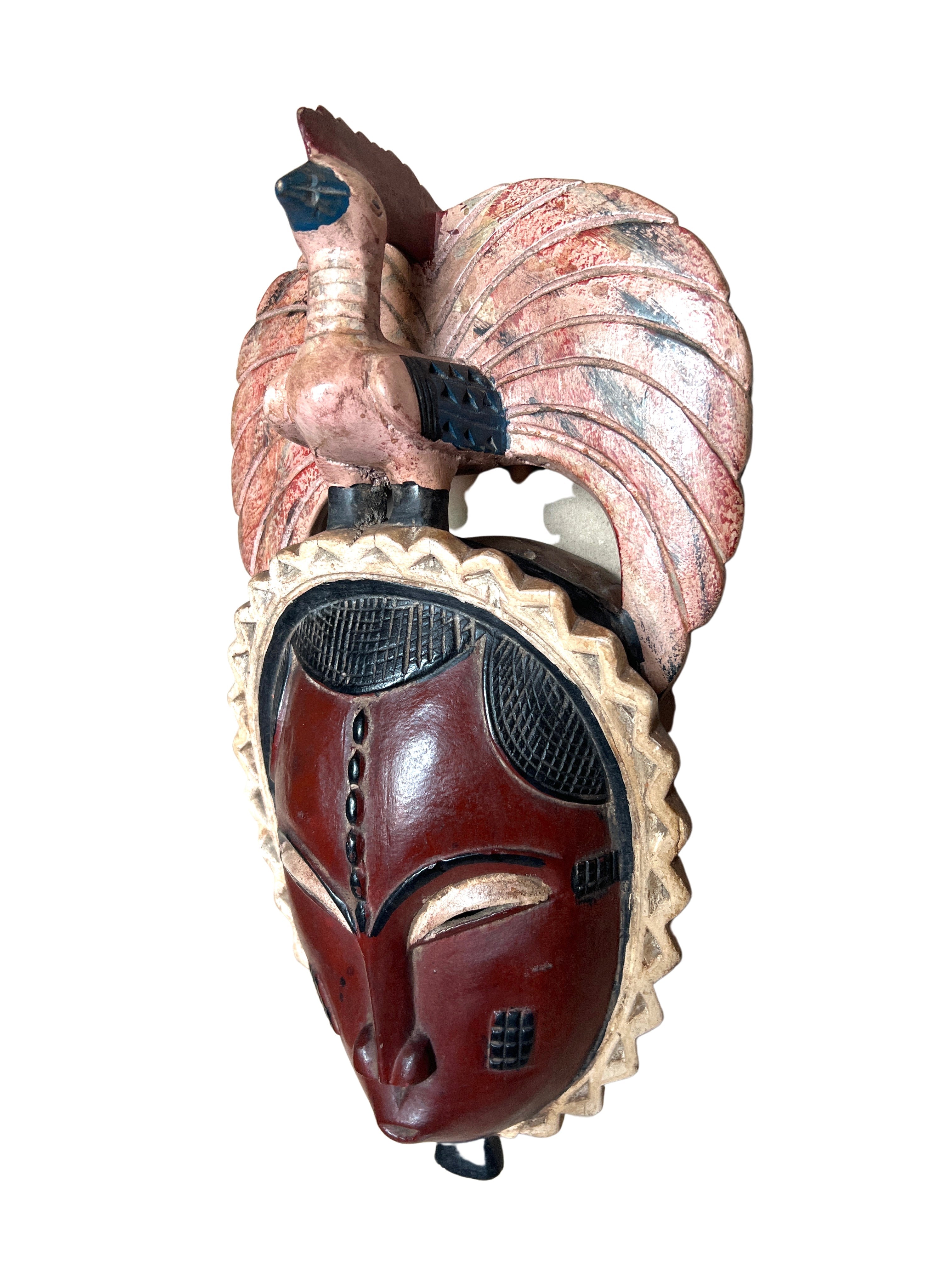 Baule Tribe Painted Mask - Baule