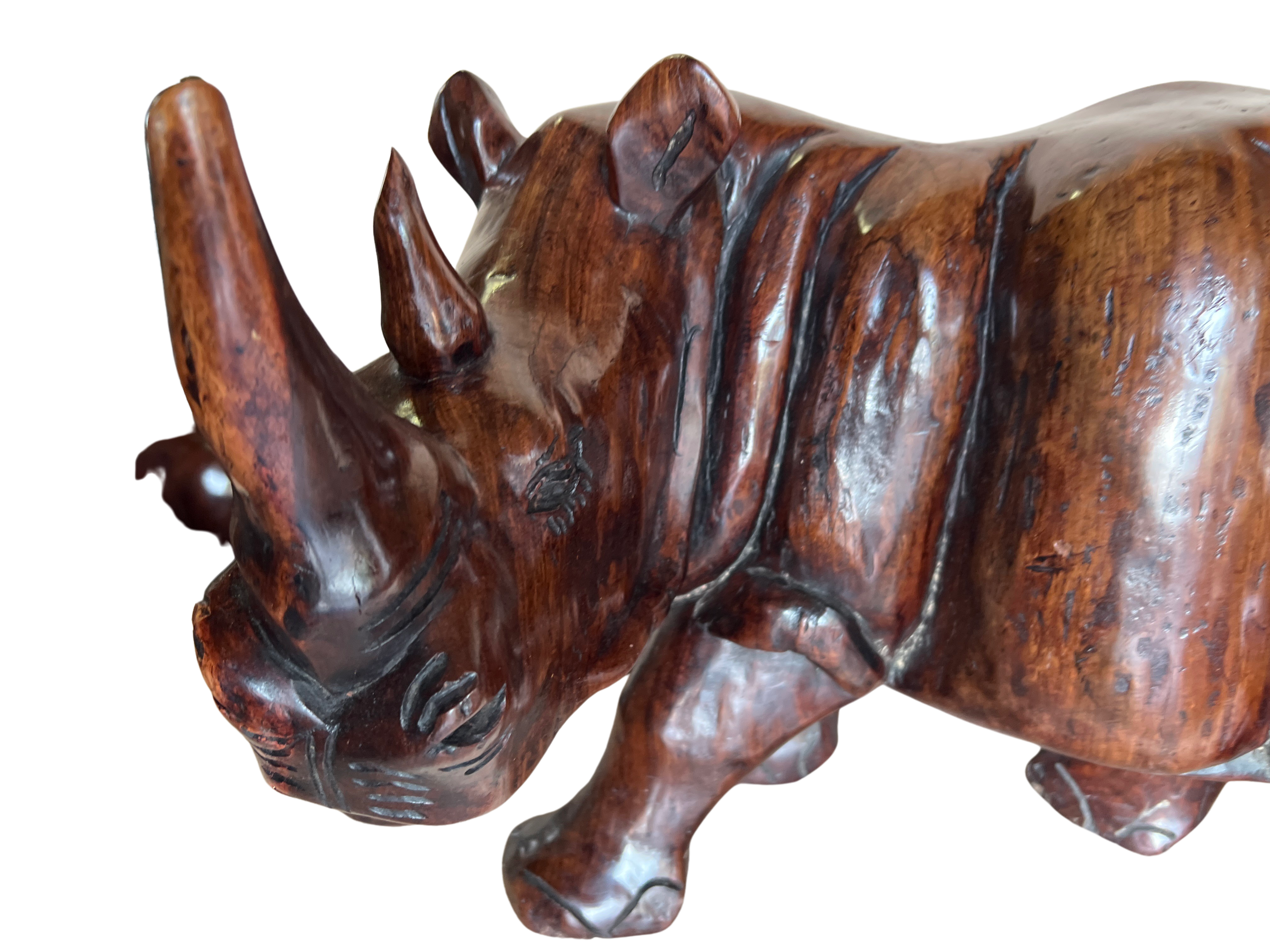 Chichewa Malawi Wooden Rhino - Chichewa