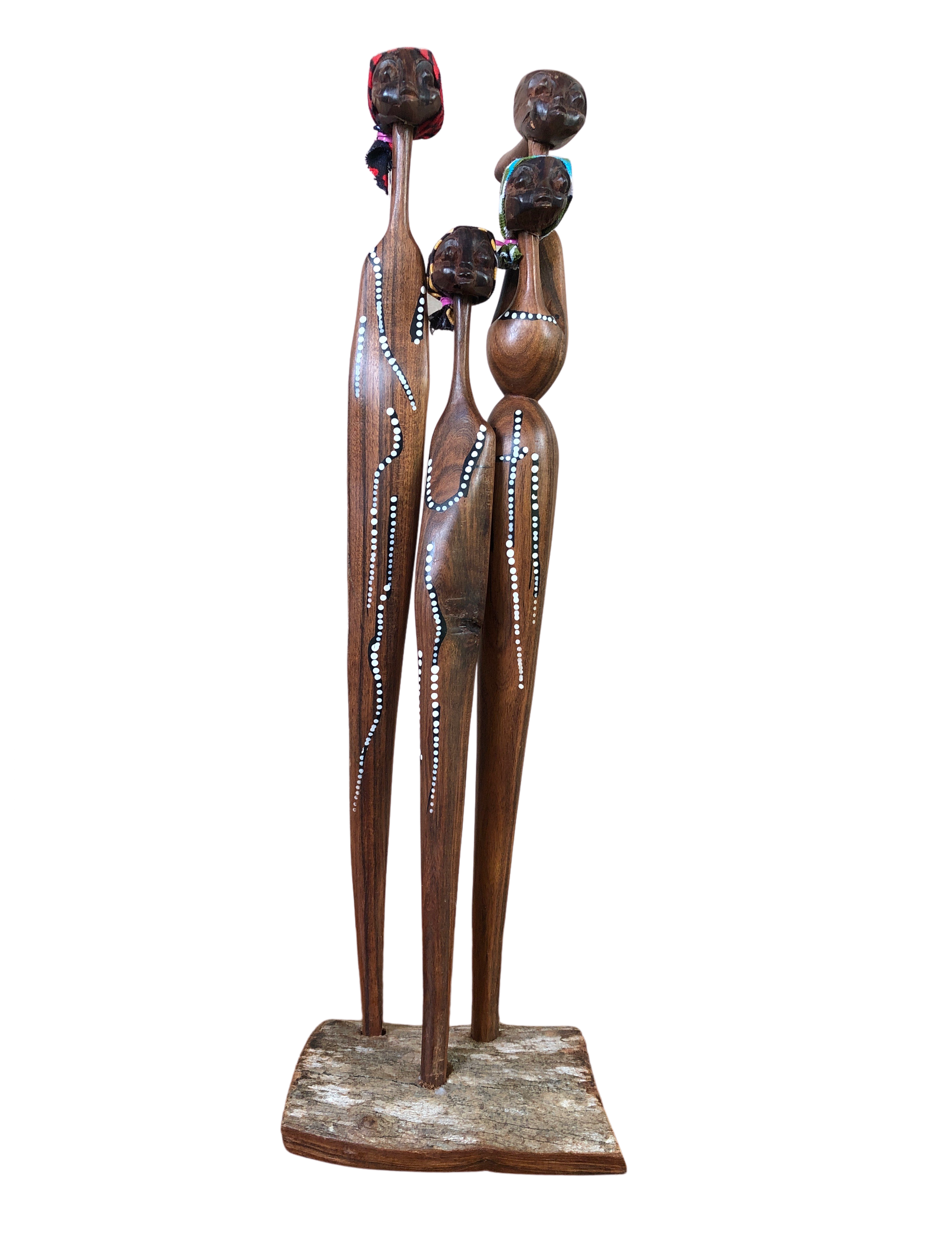 Makonde Mozambican Long Tall Family Of Four