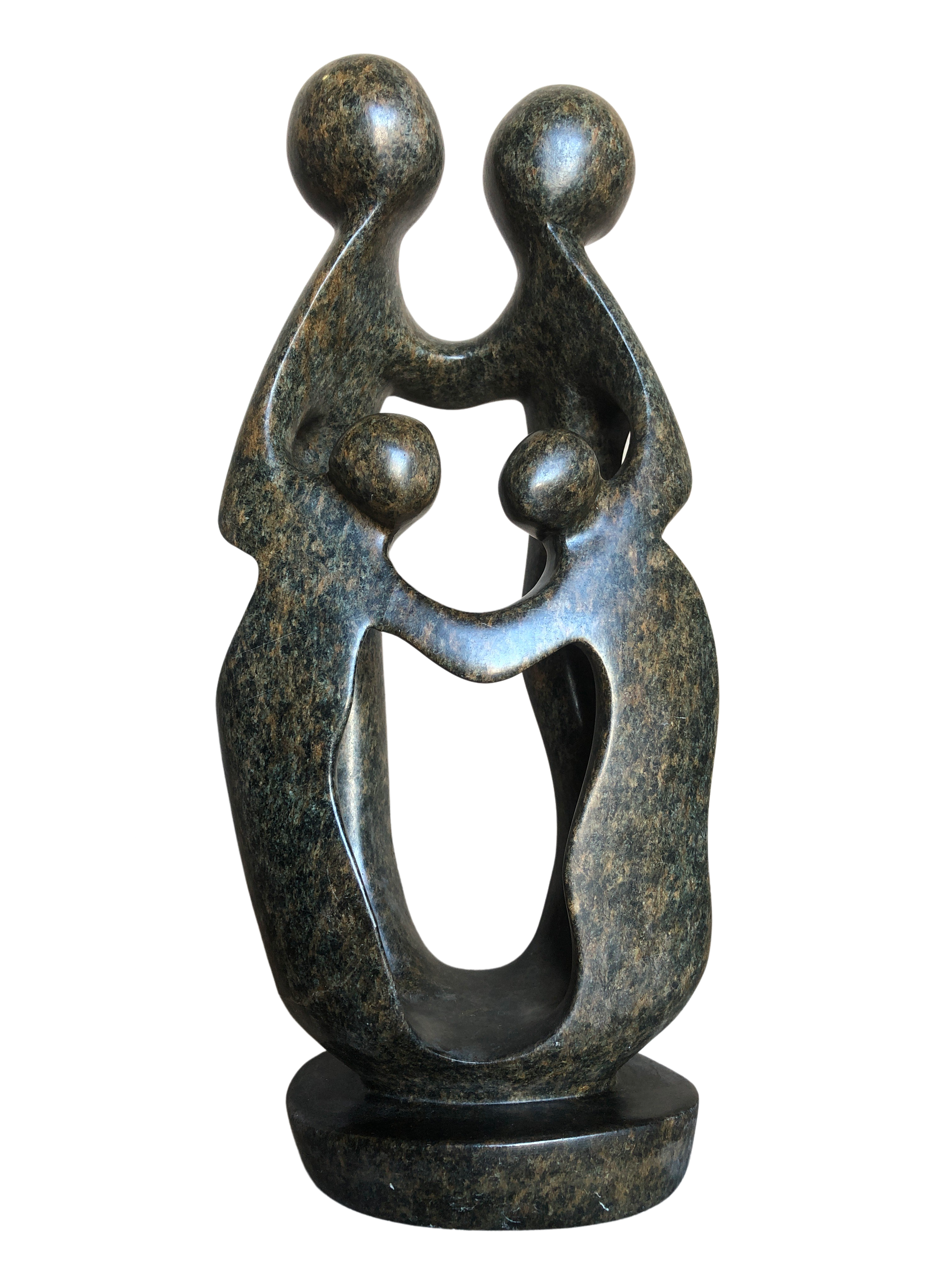 Shona Tribe Serpentine Rock Family of Four